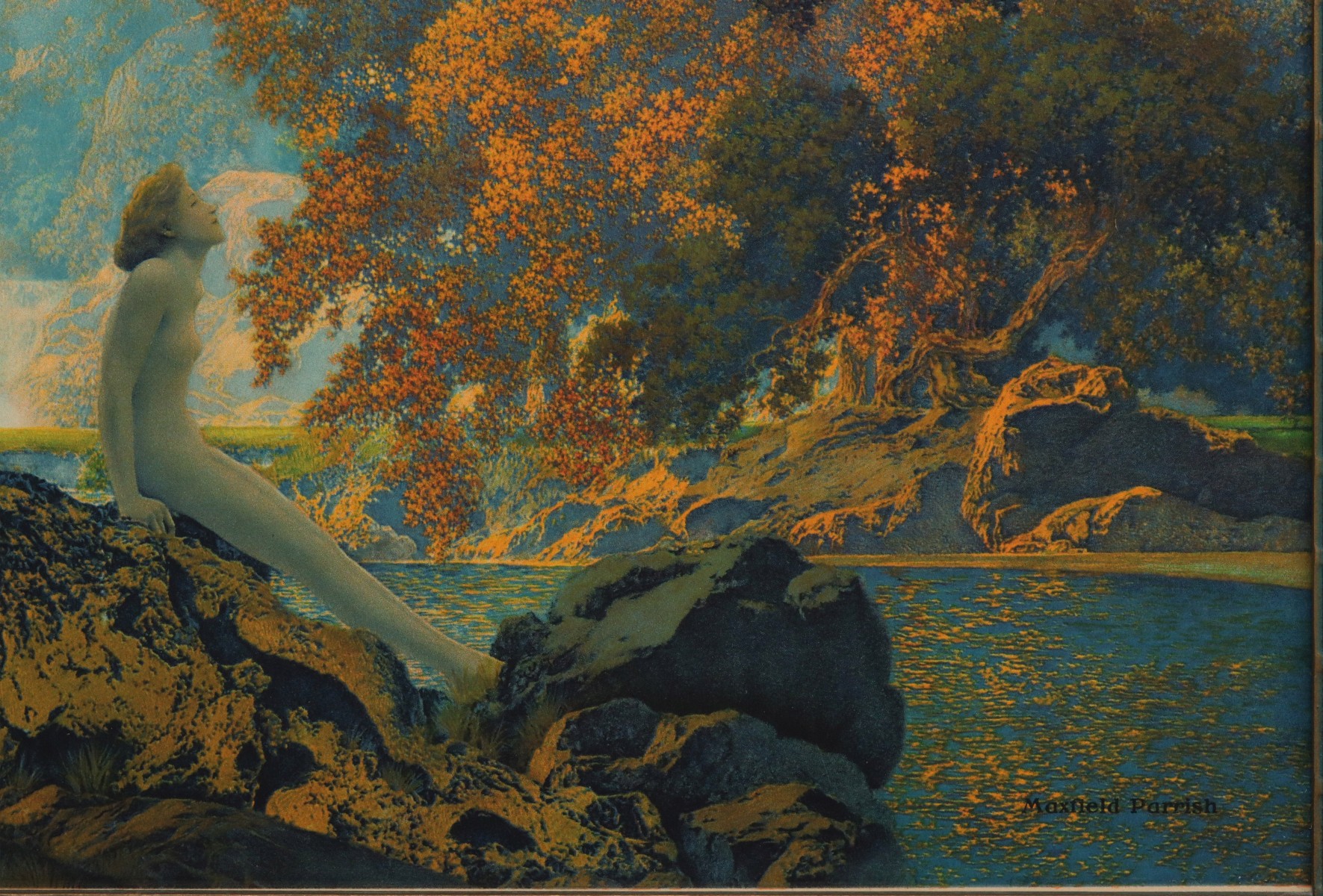 MECHANICAL PRINT AFTER MAXFIELD PARRISH TITLED DREAMING