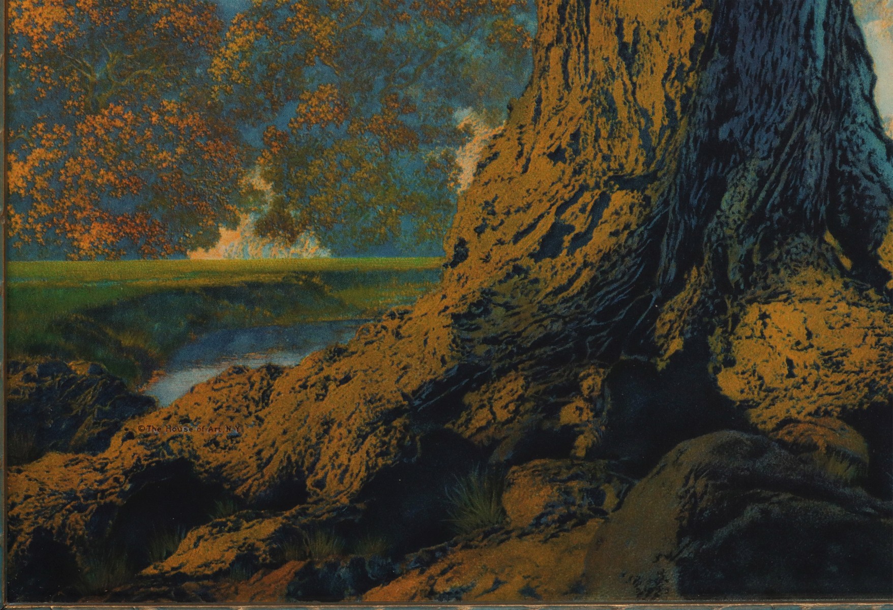 MECHANICAL PRINT AFTER MAXFIELD PARRISH TITLED DREAMING