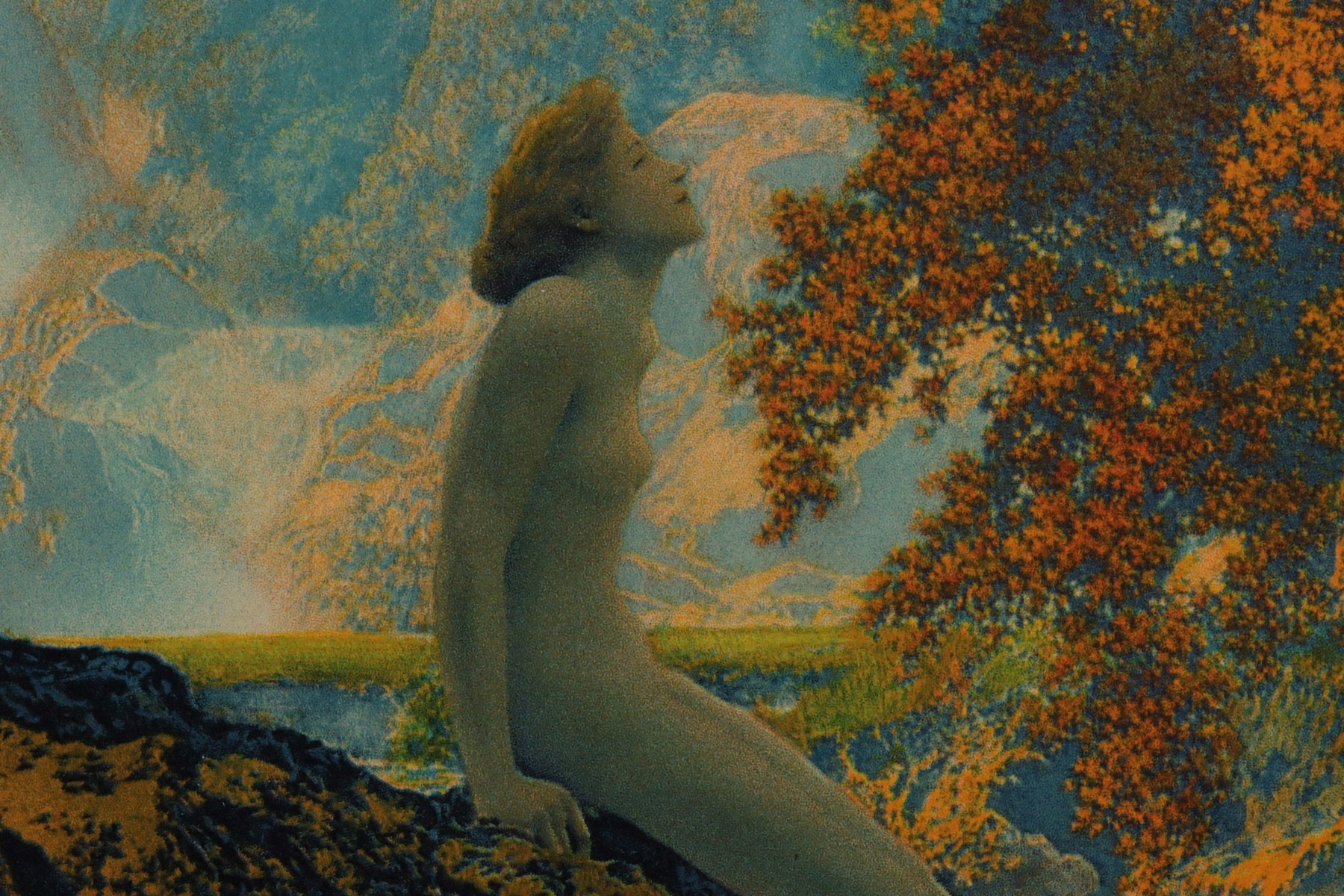 MECHANICAL PRINT AFTER MAXFIELD PARRISH TITLED DREAMING