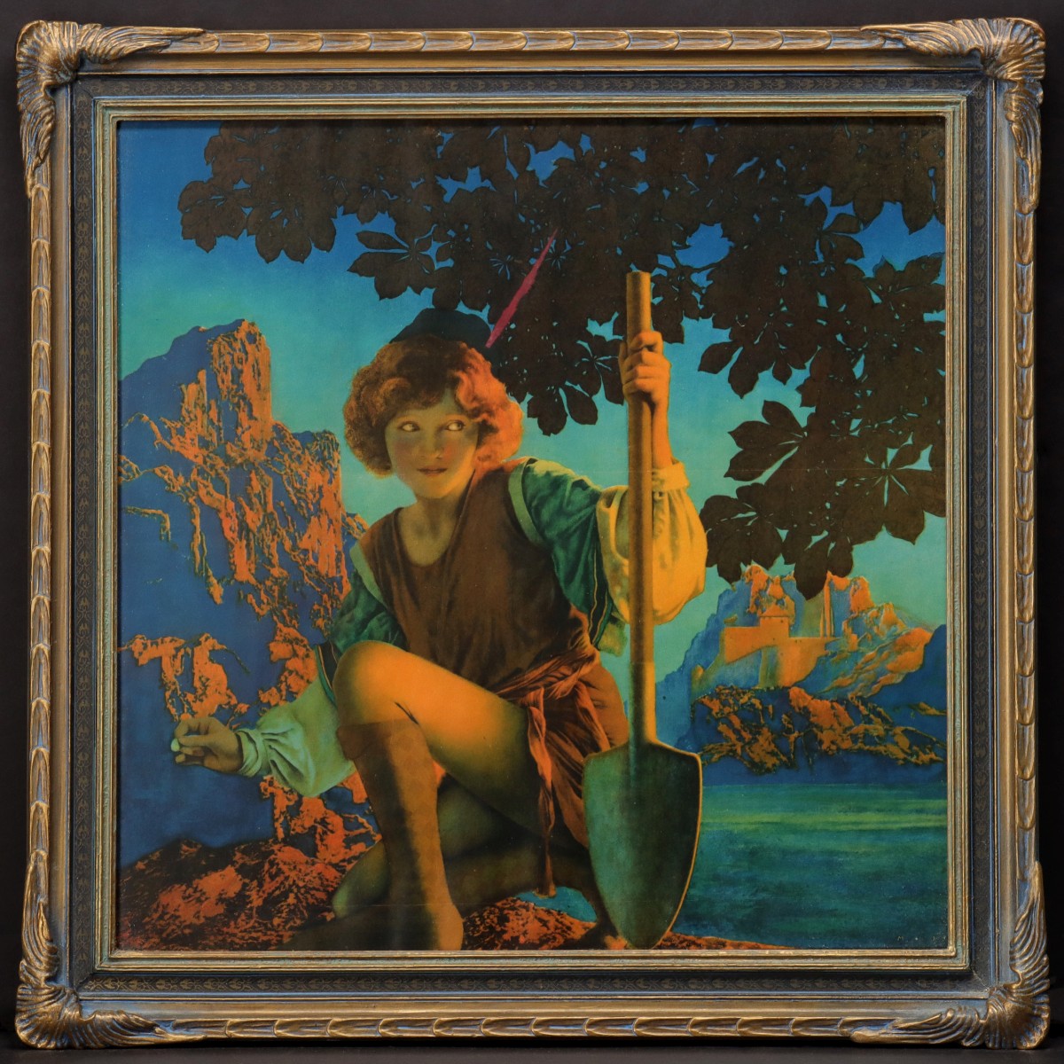 A RARE MAXFIELD PARRISH JACK AND THE BEANSTALK PRINT