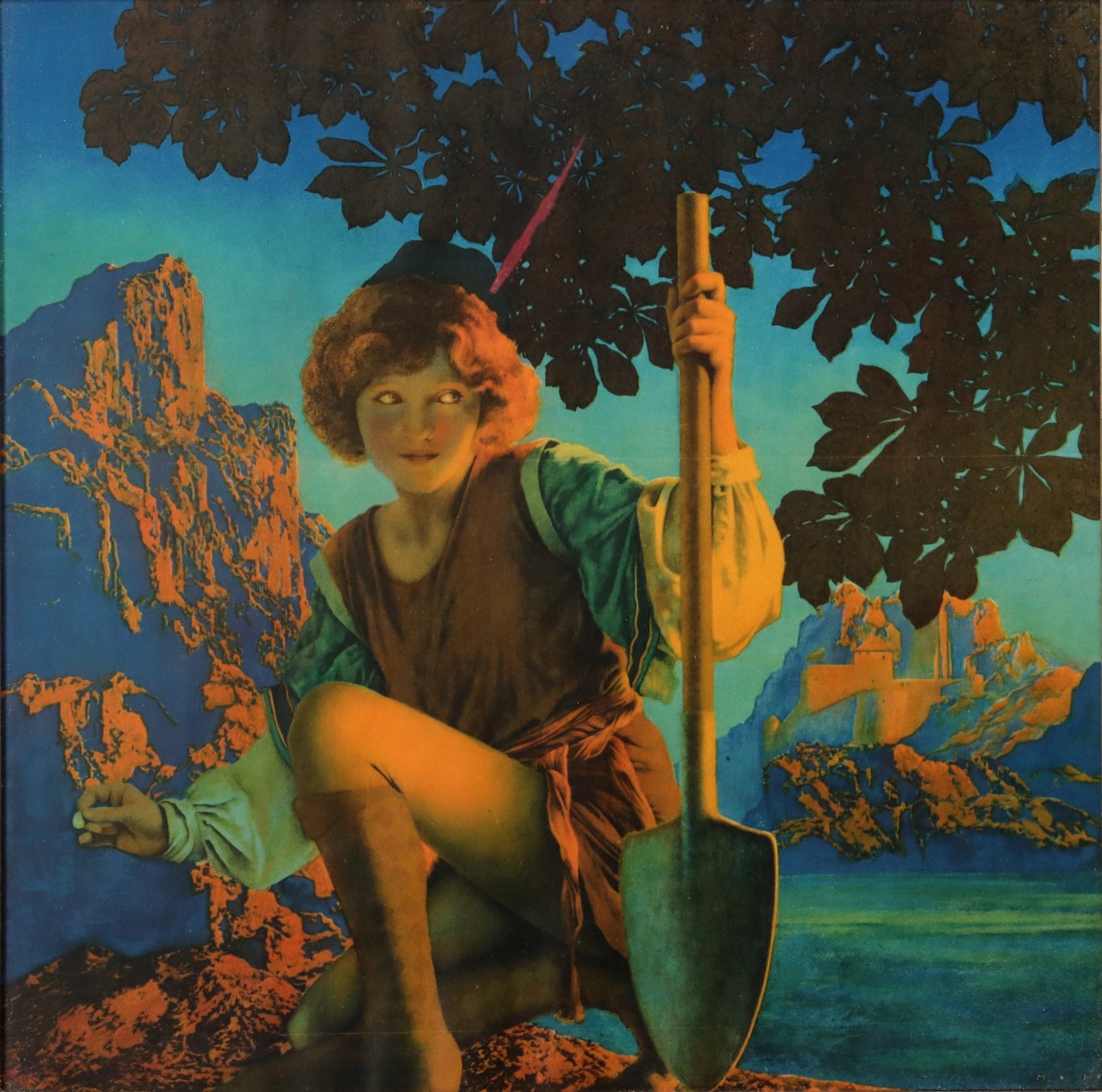 A RARE MAXFIELD PARRISH JACK AND THE BEANSTALK PRINT