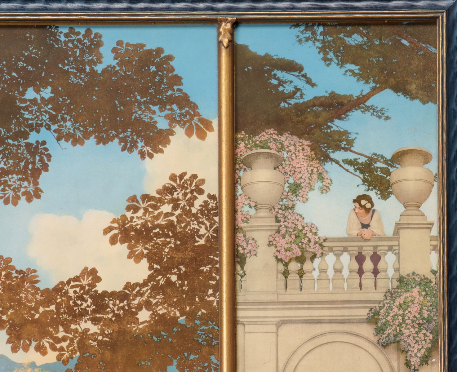 MAXFIELD PARRISH TRIPTYCH 'GARDEN OF OPPORTUNITY'