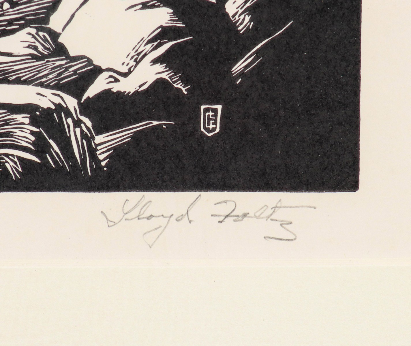 LLOYD FOLTZ (1897-1990) PENCIL SIGNED WOODBLOCK