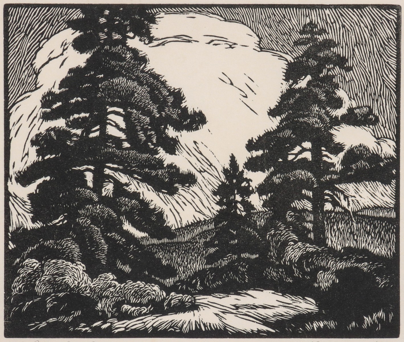 C.A. SEWARD (1884-1939) PENCIL SIGNED WOODBLOCK