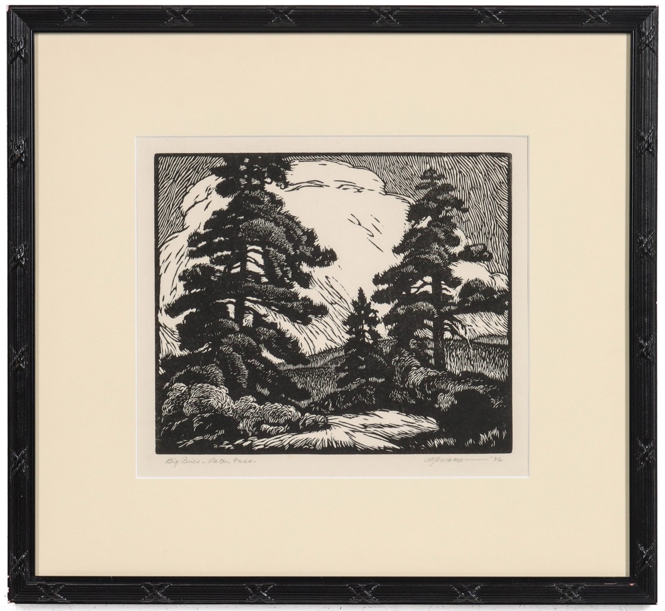 C.A. SEWARD (1884-1939) PENCIL SIGNED WOODBLOCK