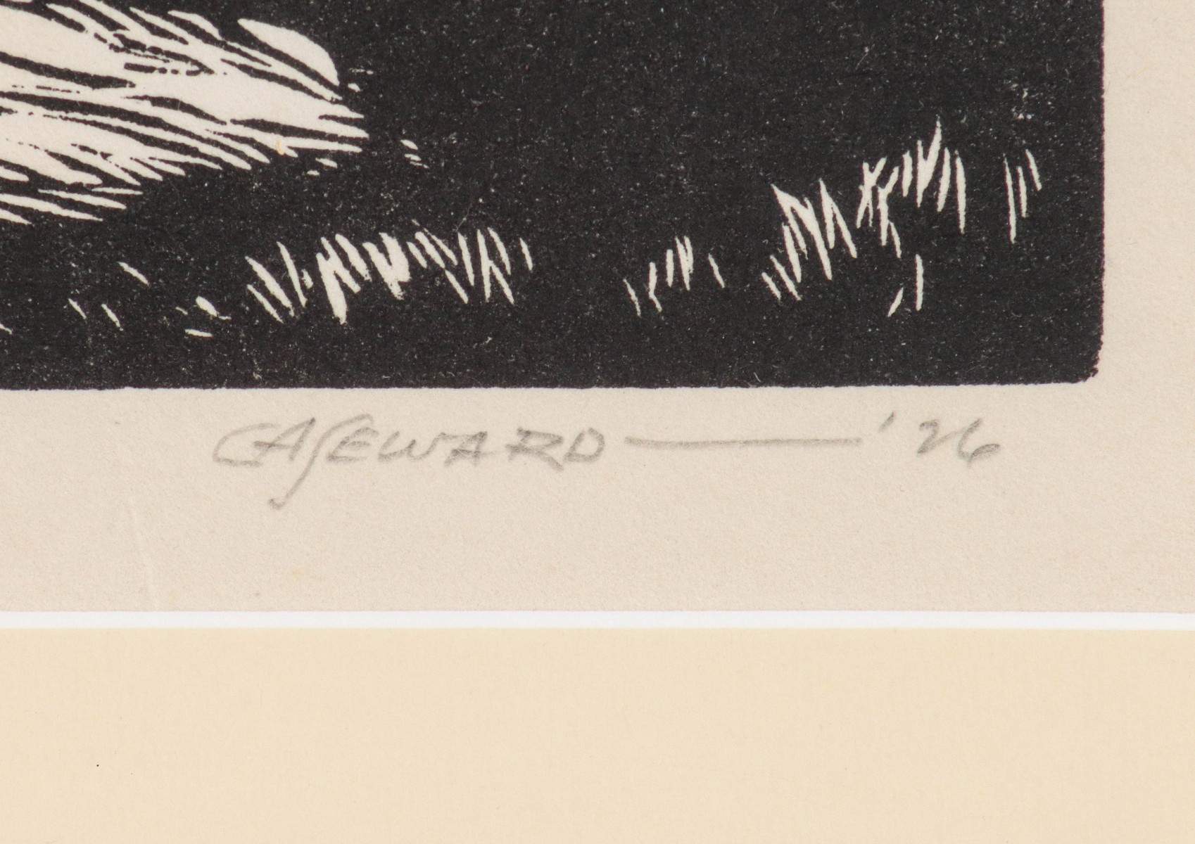 C.A. SEWARD (1884-1939) PENCIL SIGNED WOODBLOCK