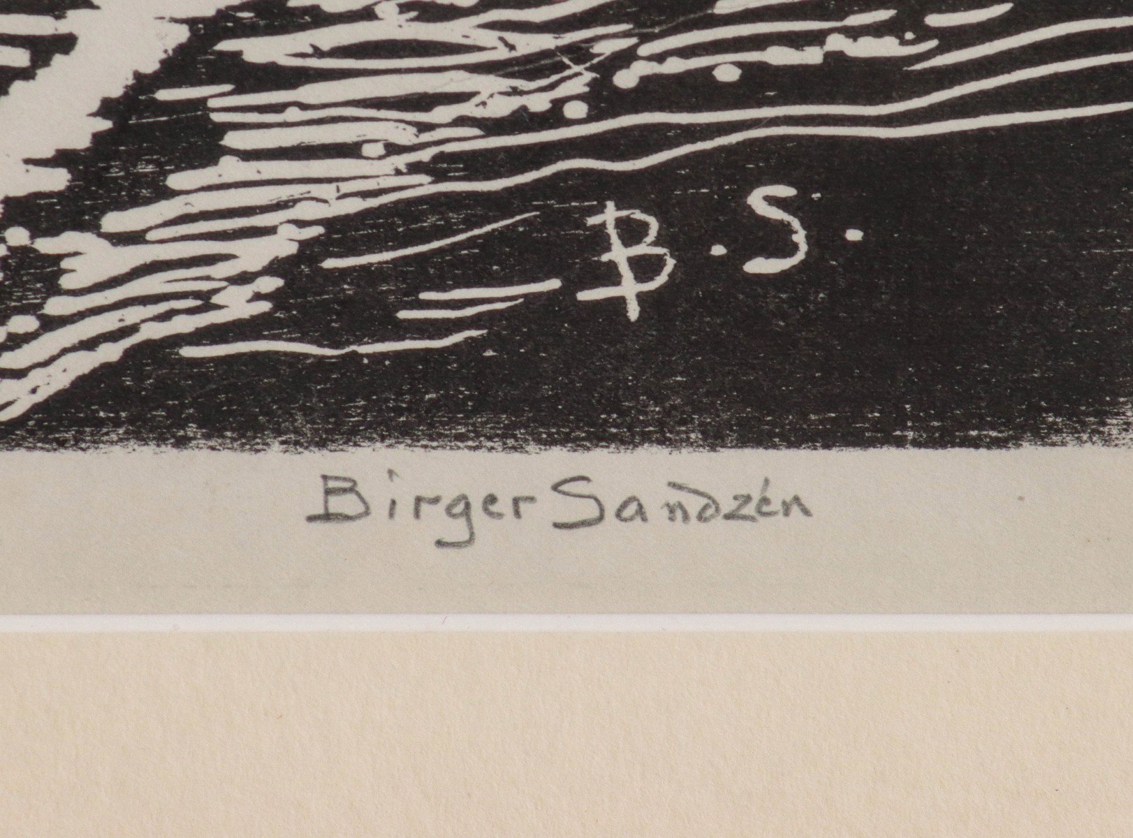 BIRGER SANDZEN (1871-1954) PENCIL SIGNED WOODBLOCK