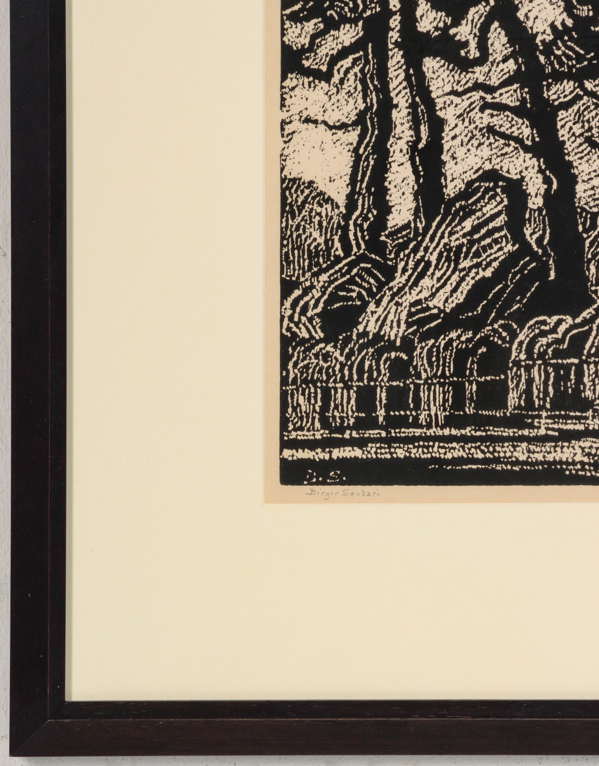 BIRGER SANDZEN (1871-1954) PENCIL SIGNED BLOCK PRINT