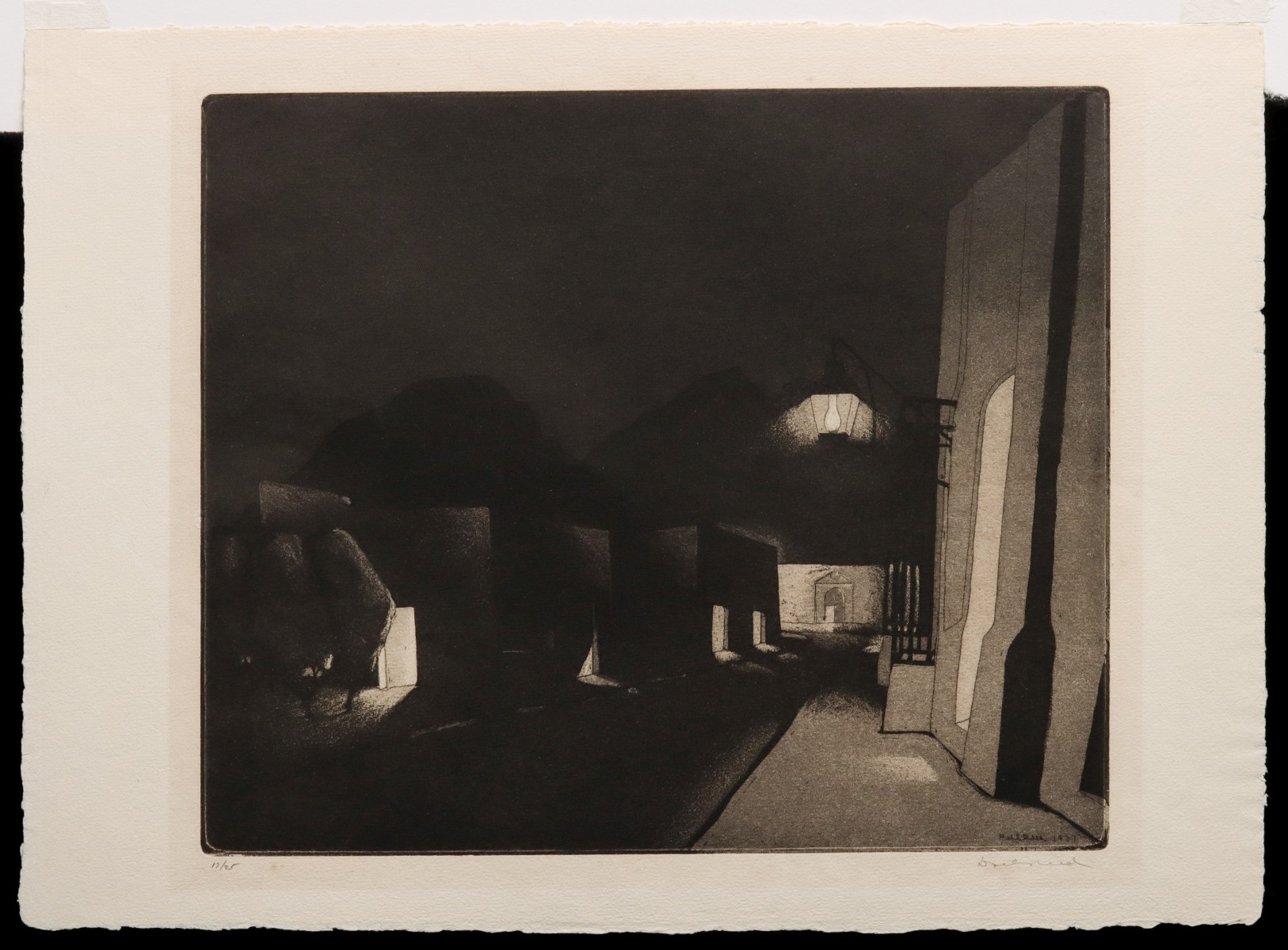 DOEL REED (1895-1985) 'NIGHT IN GARCIA' RARE AQUATINT