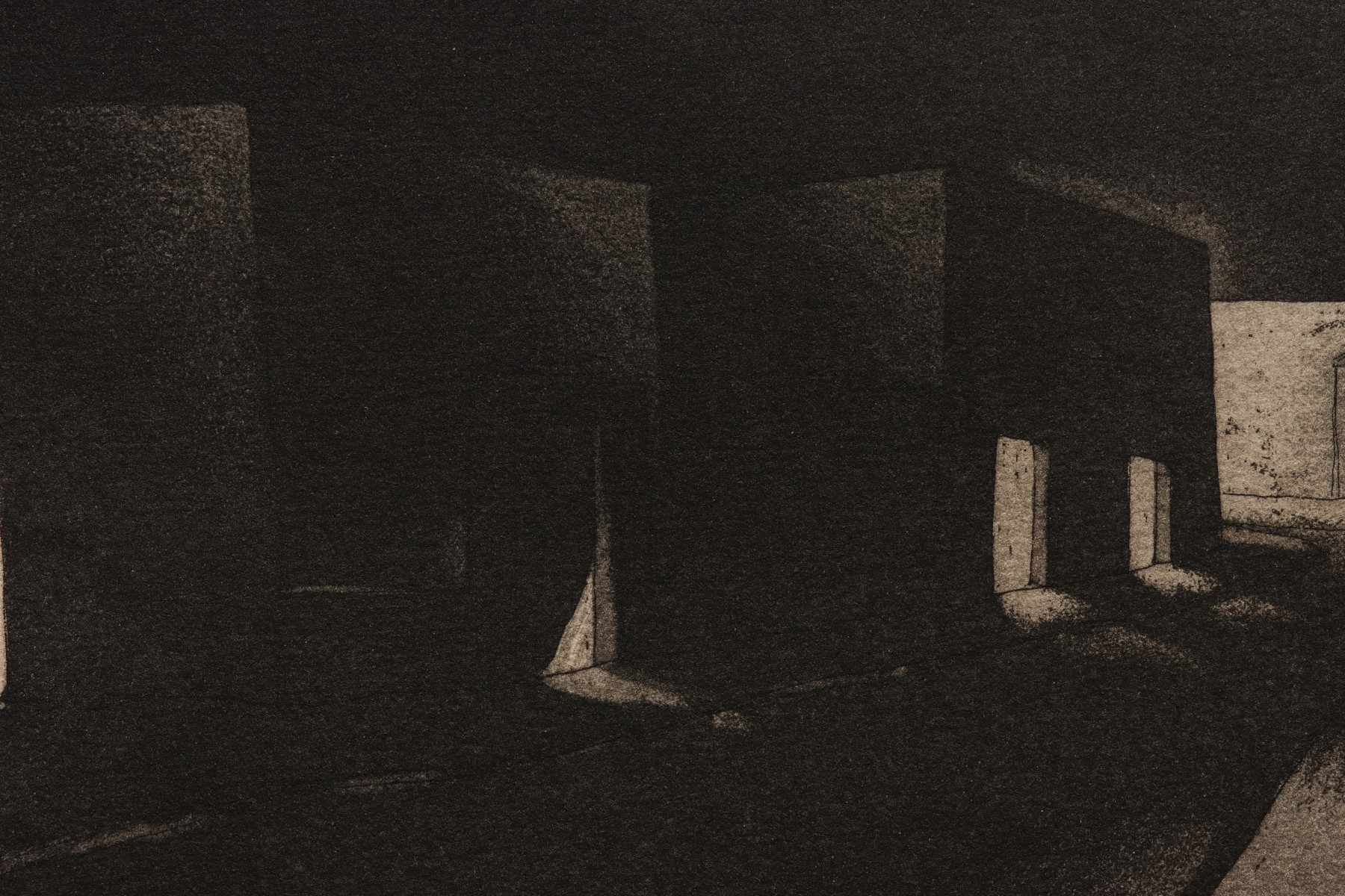 DOEL REED (1895-1985) 'NIGHT IN GARCIA' RARE AQUATINT