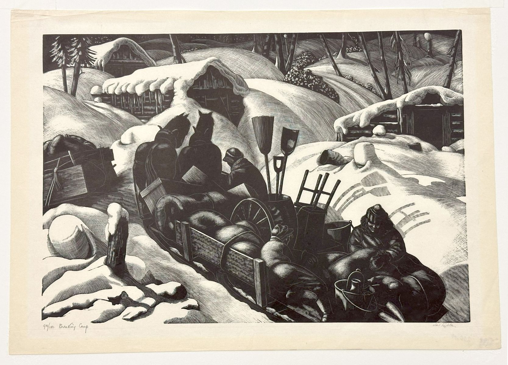 CLARE LEIGHTON (1898-1989) PENCIL SIGNED WOOD ENGRAVING