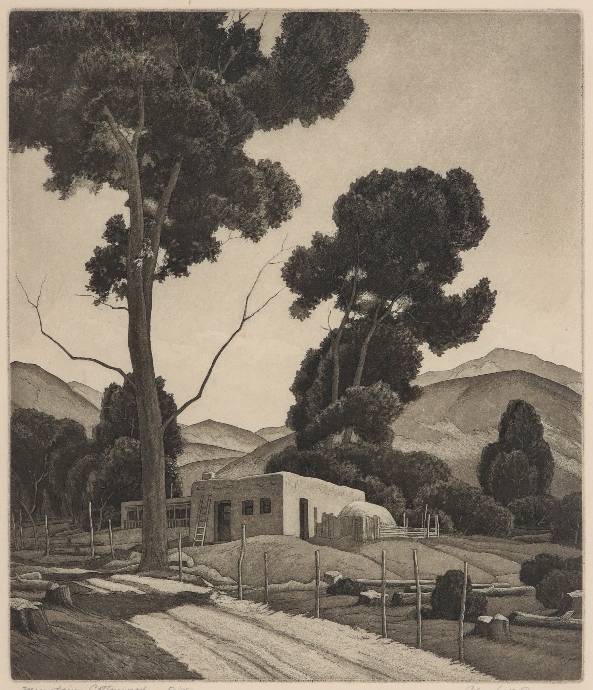 CHARLES CAPPS (1898-1981) PENCIL SIGNED AQUATINT