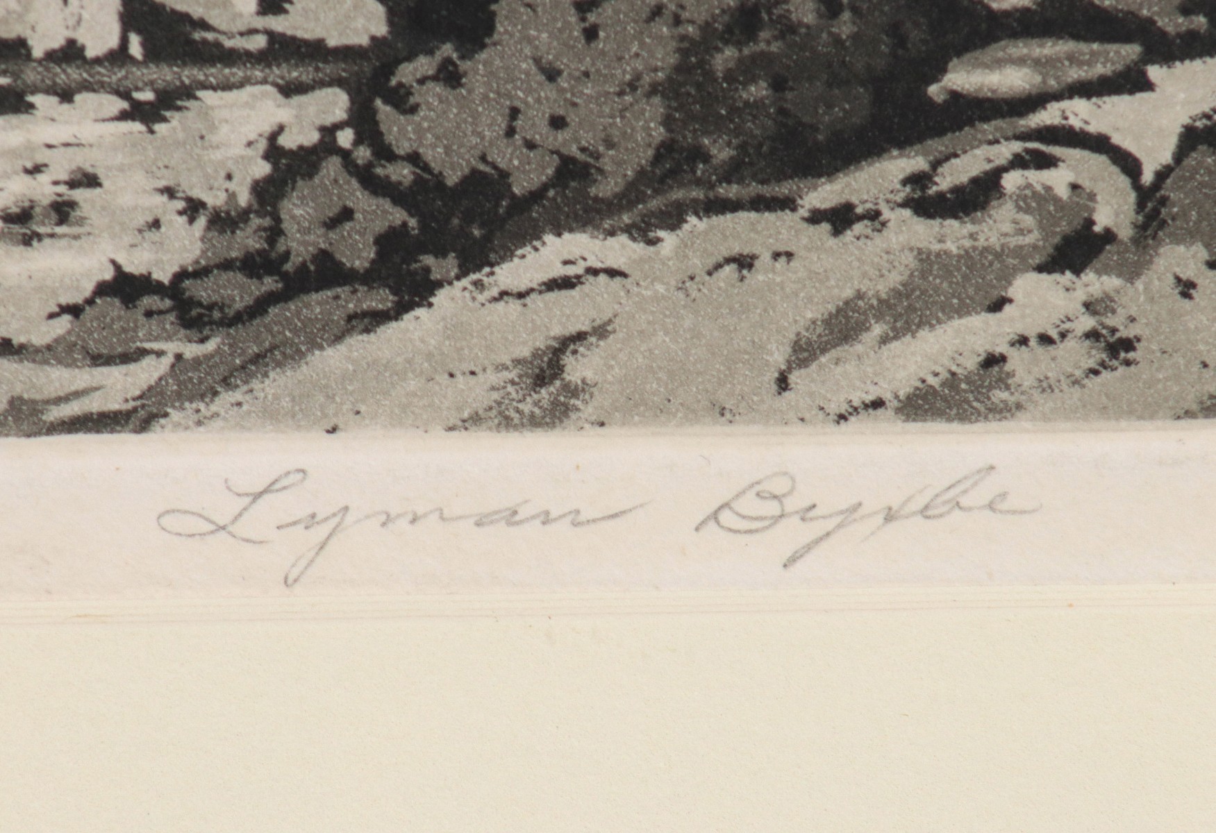 LYMAN BYXBE (1886-1980) PENCIL SIGNED AQUATINT ETCHING