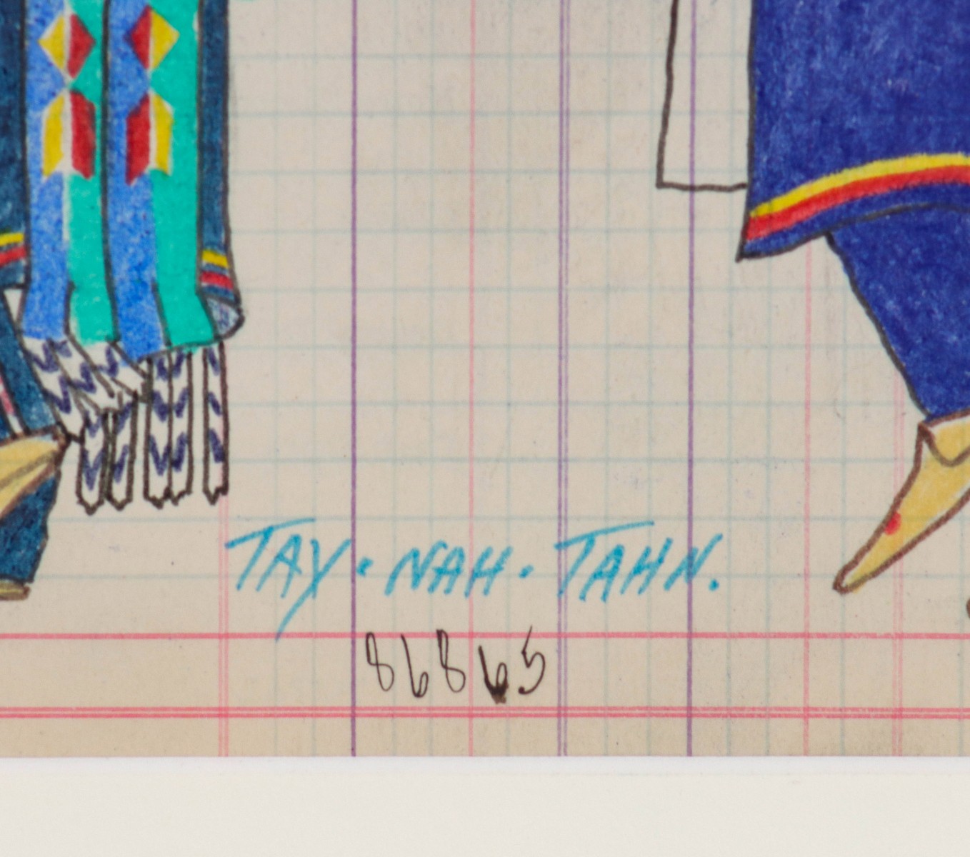 TAE NAH TAHN (KIOWA, 21ST C.) GOUACHE ON LEDGER PAGE