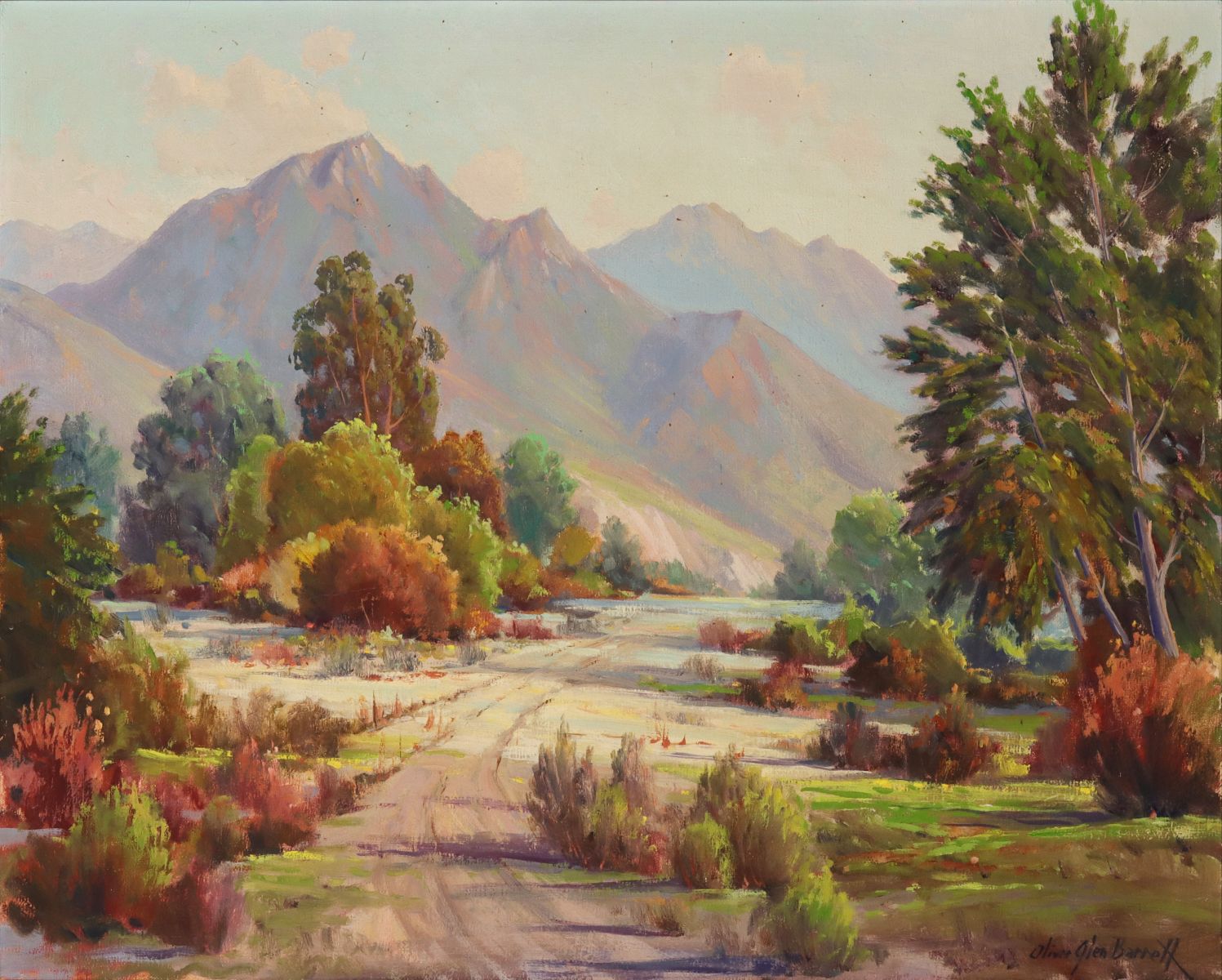 OLIVER G. BARRETT (1903-1970) CALIFORNIA OIL ON CANVAS