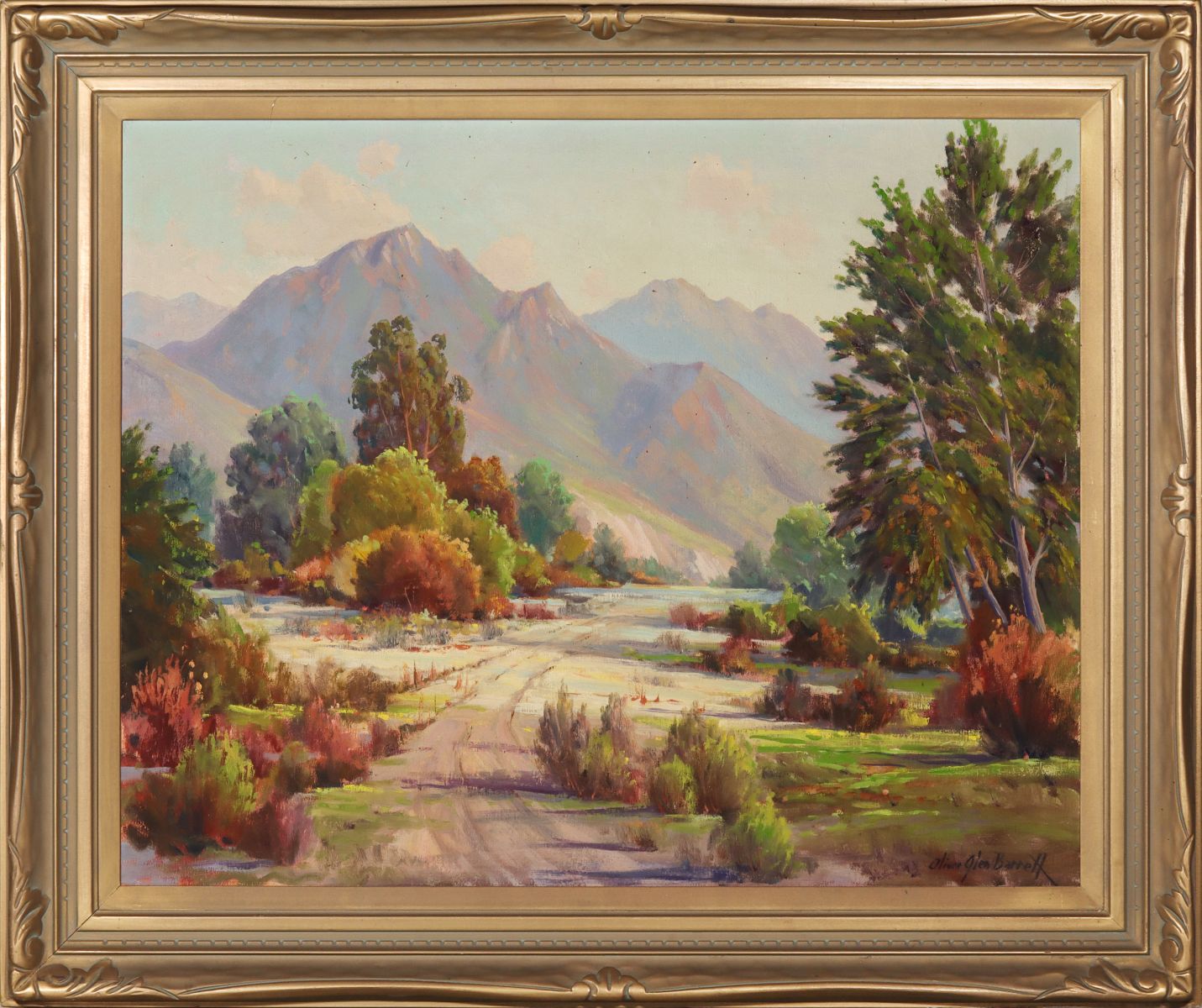 OLIVER G. BARRETT (1903-1970) CALIFORNIA OIL ON CANVAS