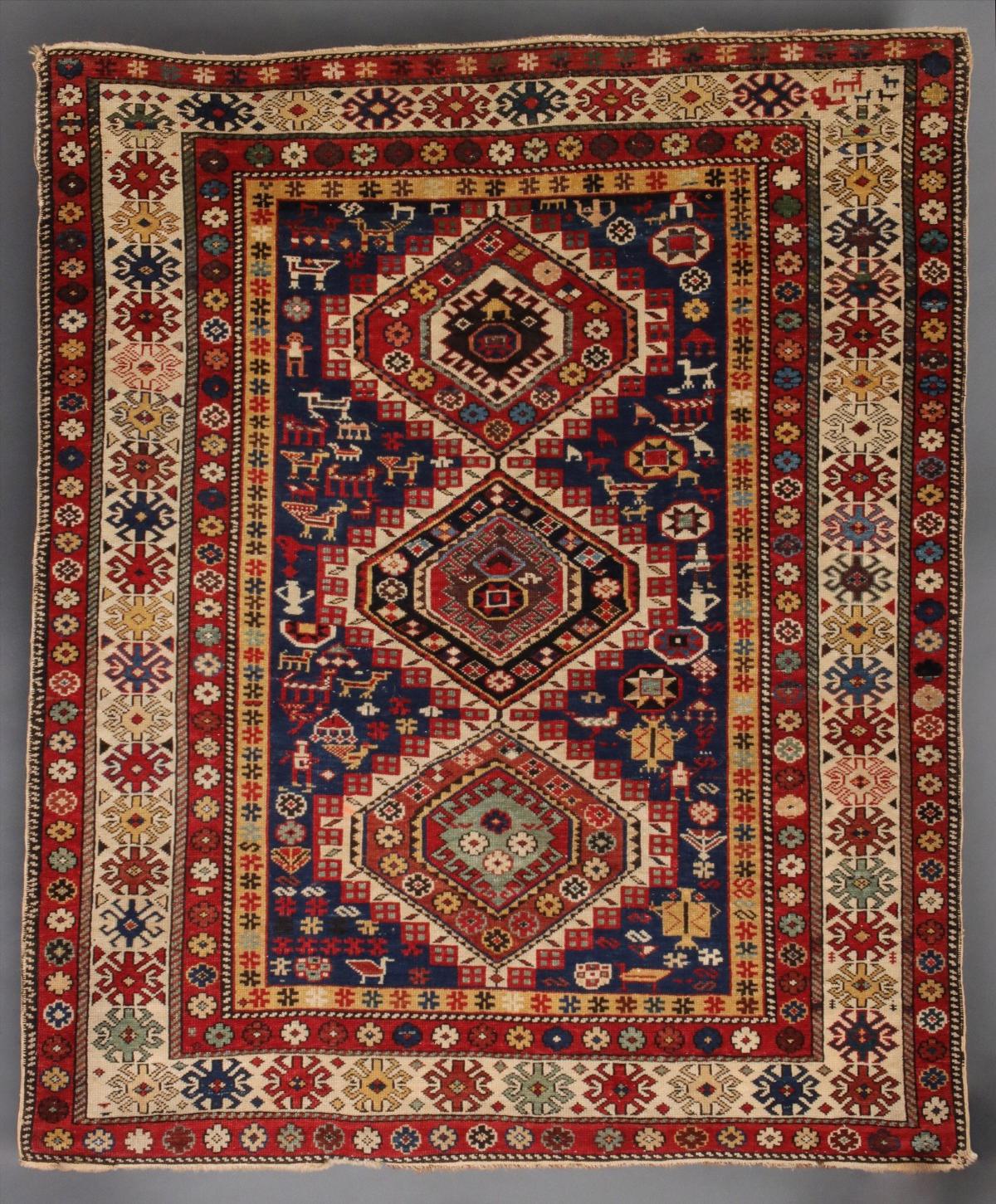 A GOOD 19TH CENTURY SHIRVAN CAUCASIAN RUG