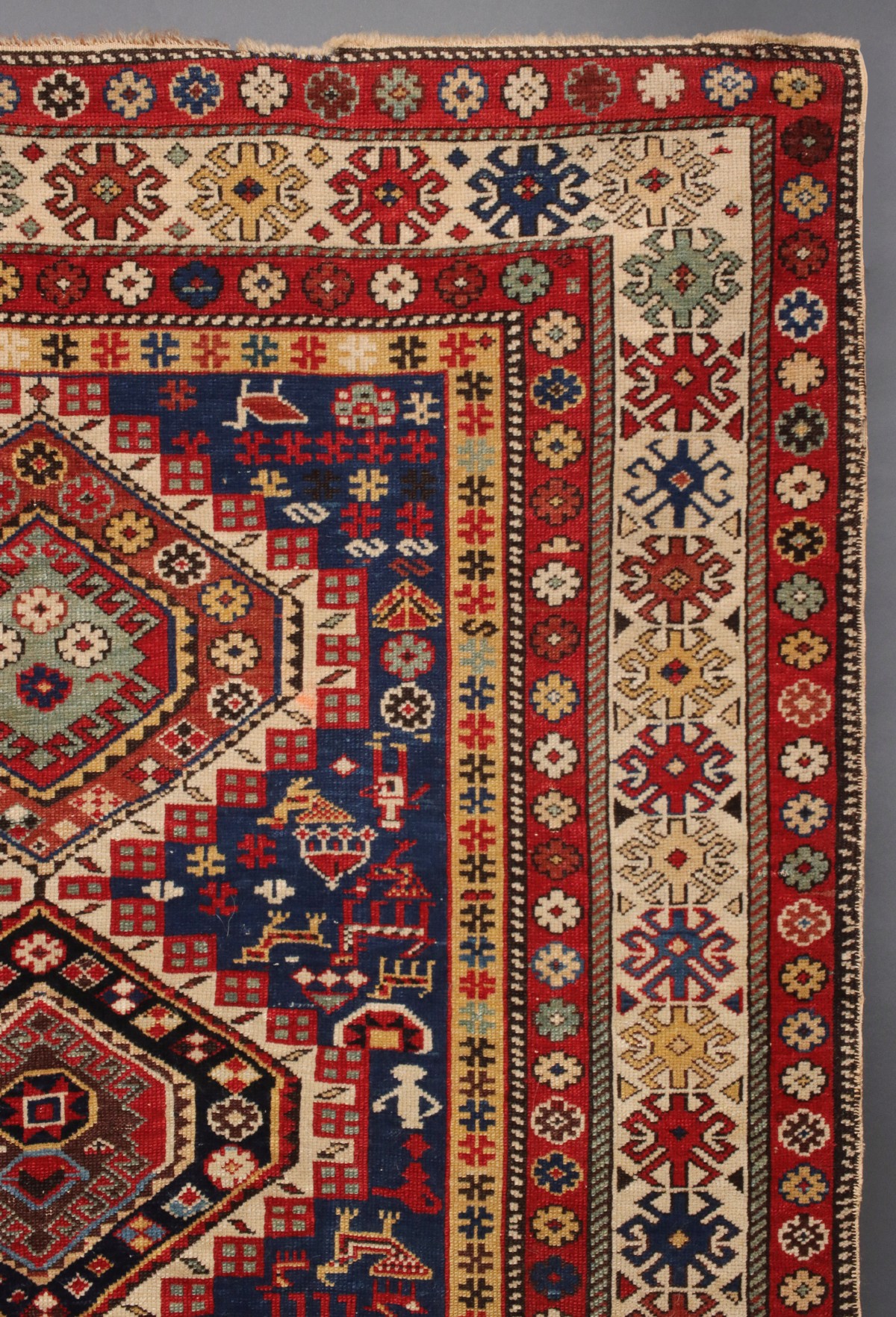 A GOOD 19TH CENTURY SHIRVAN CAUCASIAN RUG