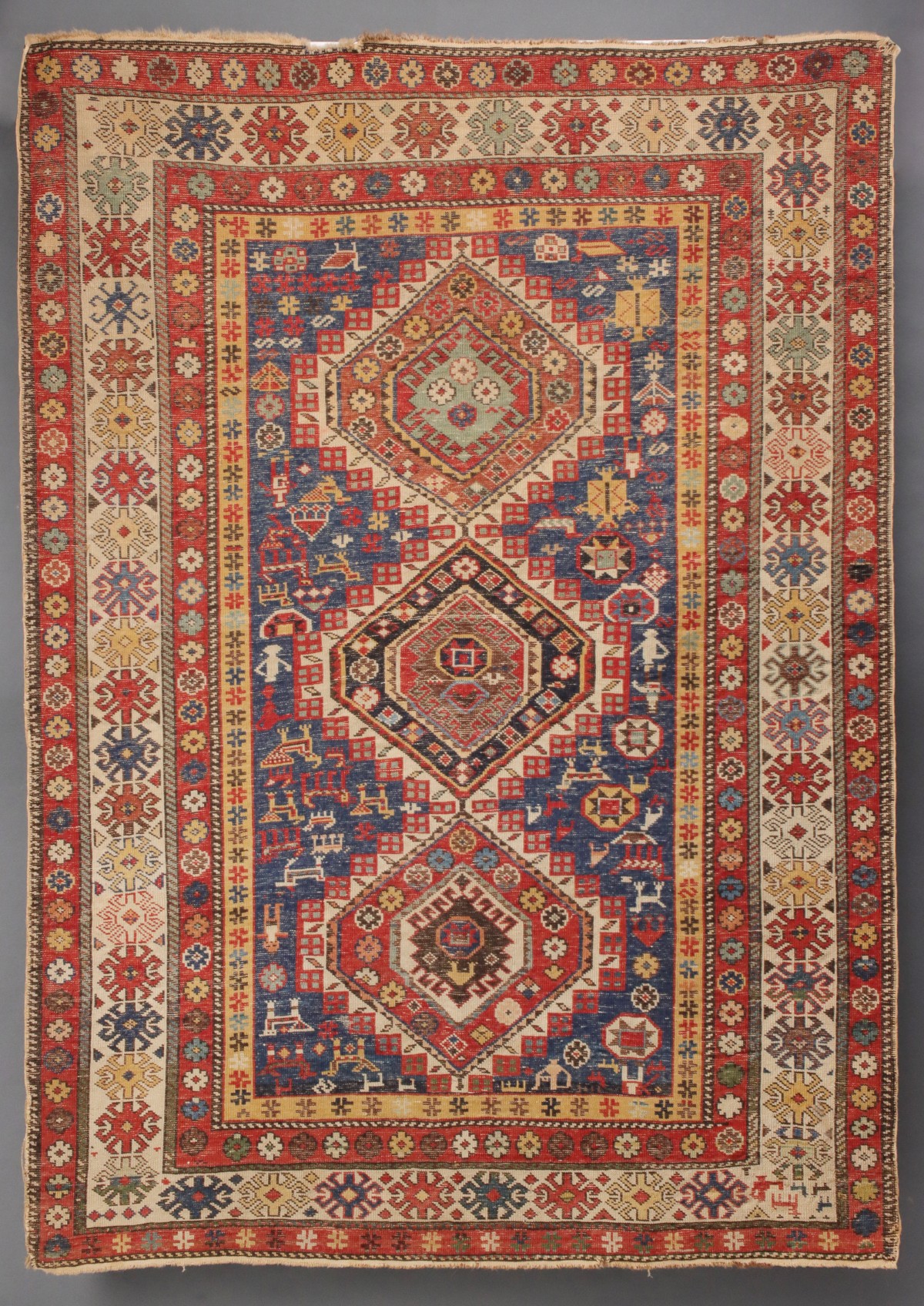 A GOOD 19TH CENTURY SHIRVAN CAUCASIAN RUG