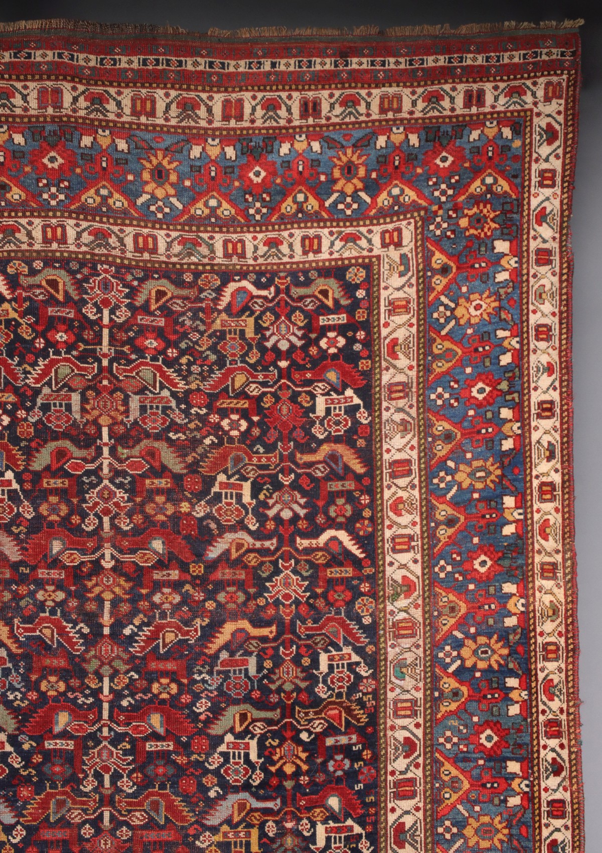 A SOUTHWEST PERSIAN KAMSEH AREA RUG CIRCA 1900