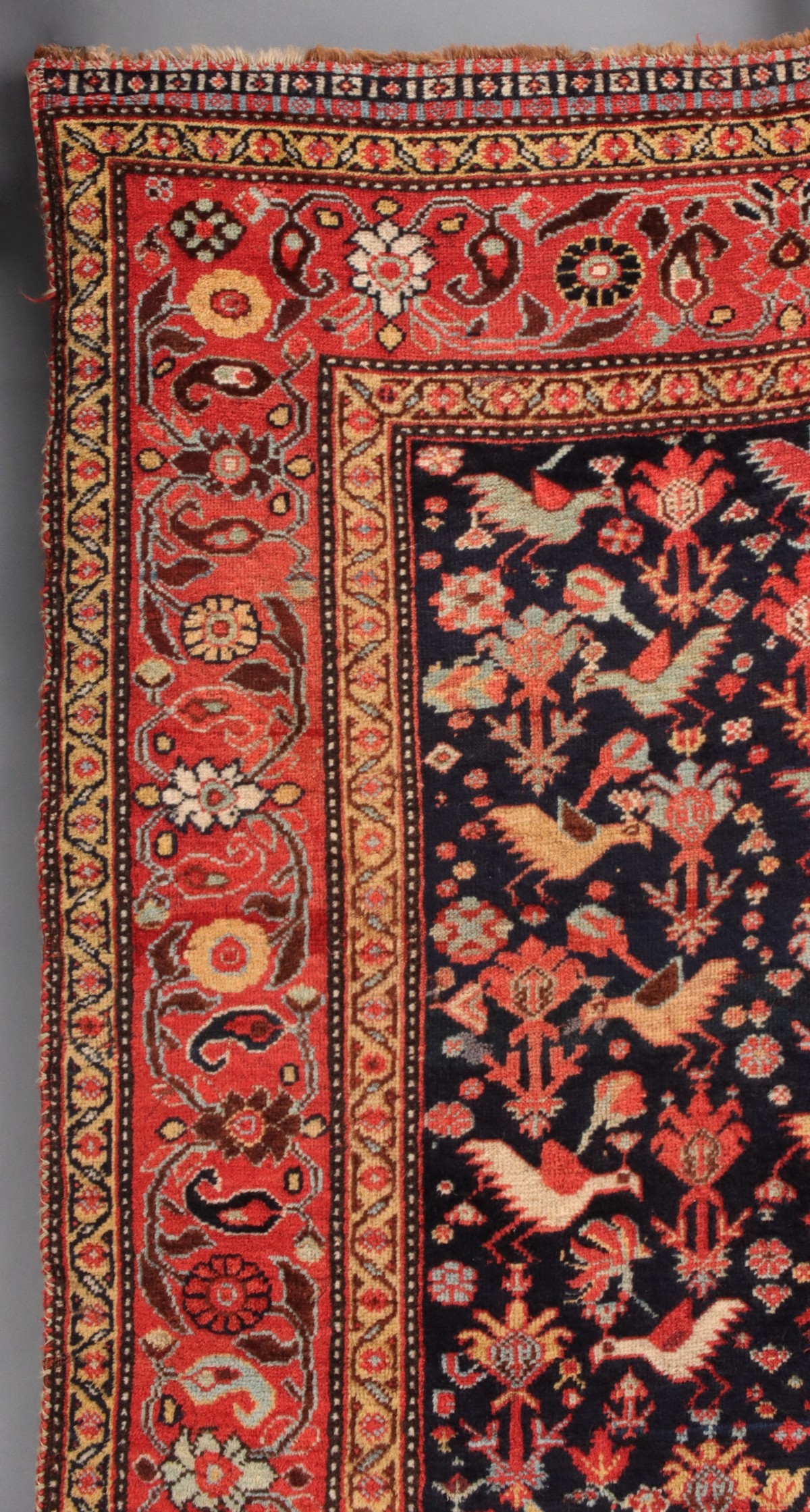 A VERY FINE SOUTHWEST PERSIAN RUG WITH BIRDS CIRCA 1890