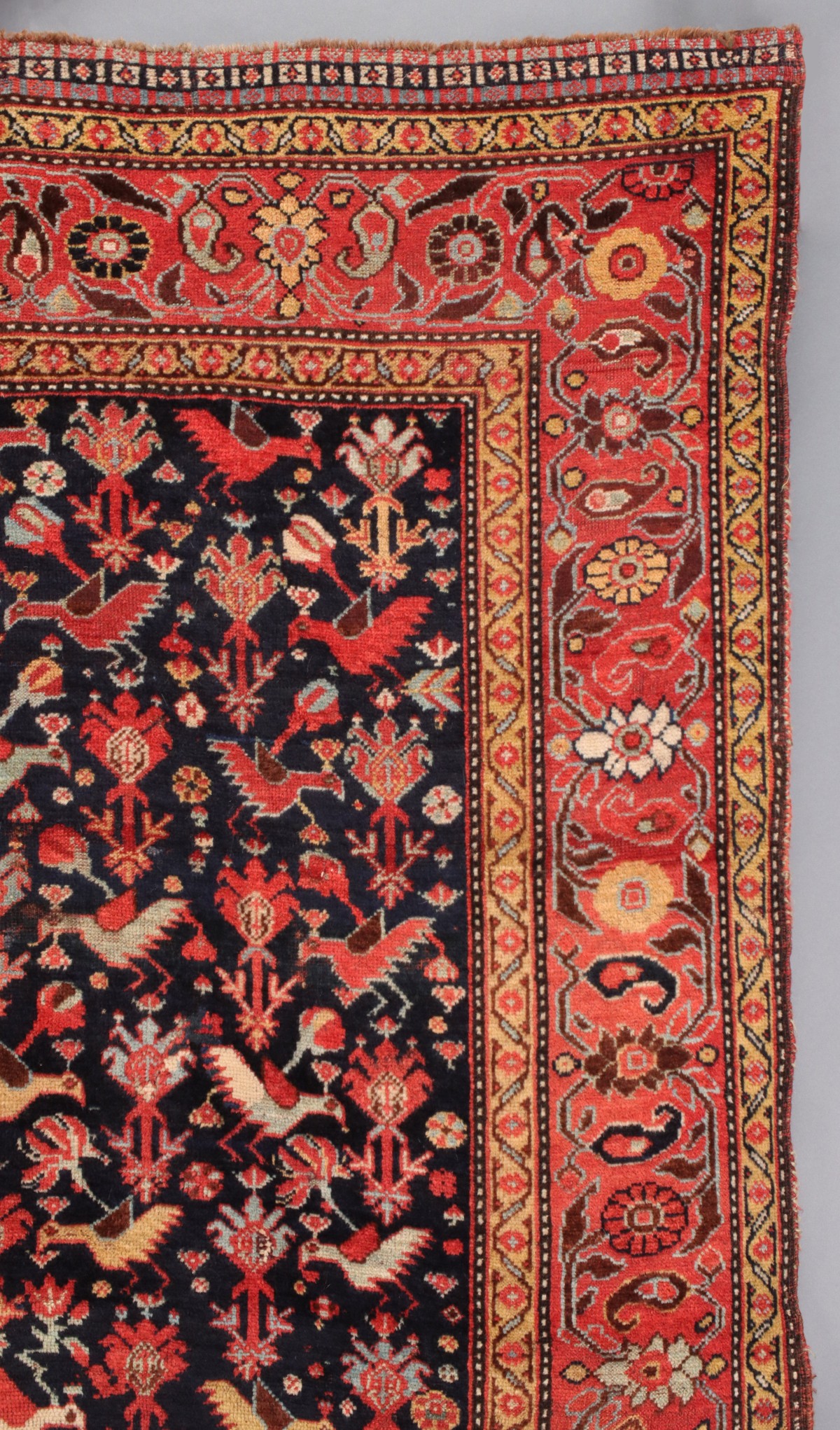 A VERY FINE SOUTHWEST PERSIAN RUG WITH BIRDS CIRCA 1890