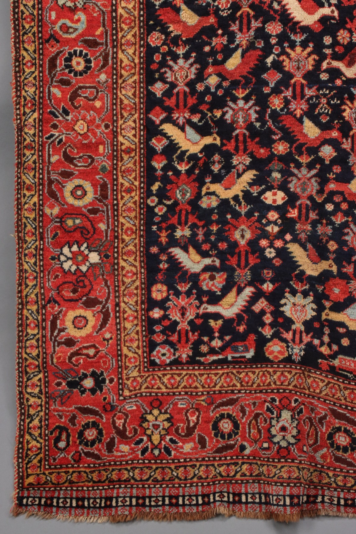 A VERY FINE SOUTHWEST PERSIAN RUG WITH BIRDS CIRCA 1890