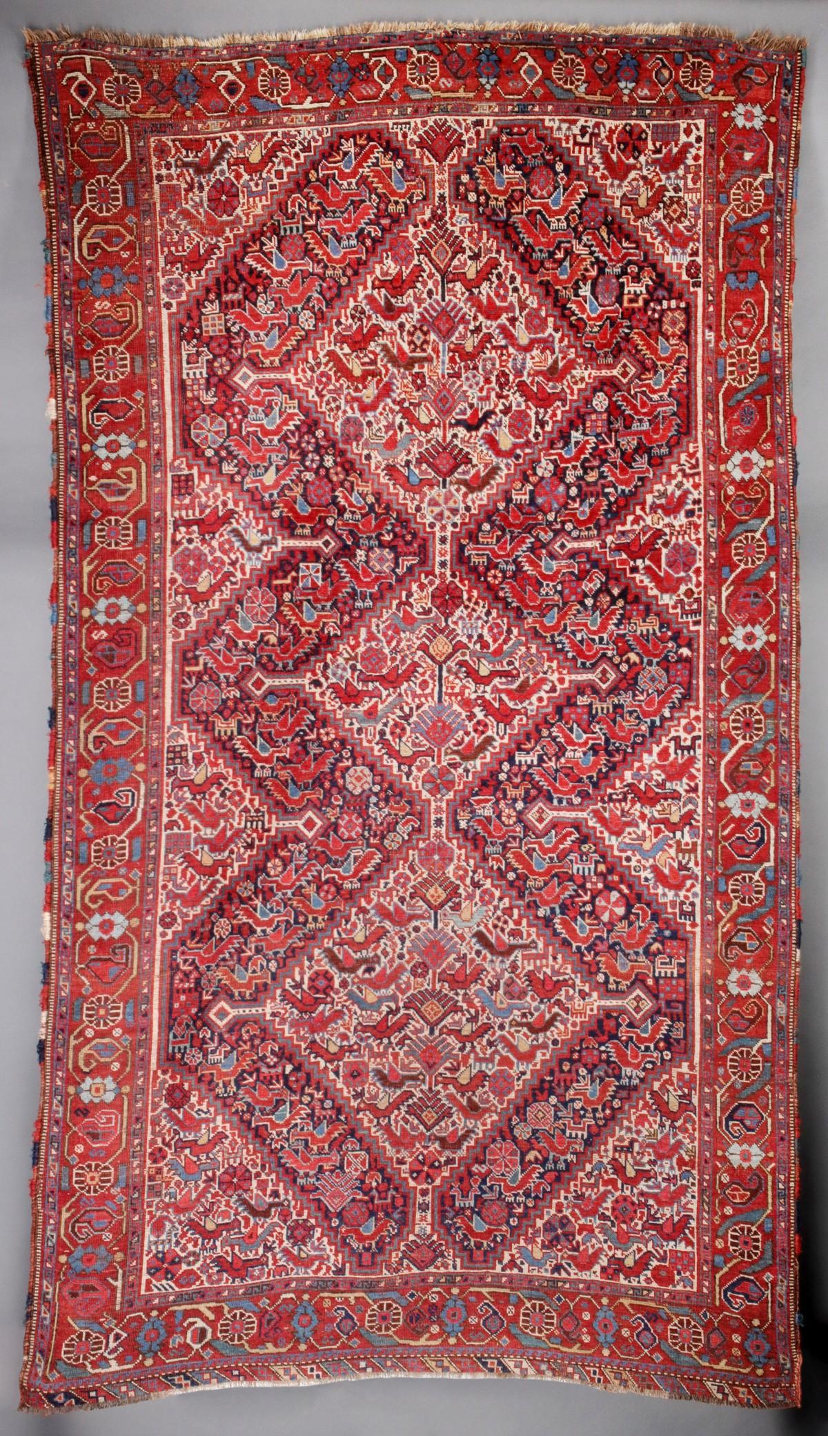 A SOUTHWEST PERSIAN KAMSEH AREA RUG CIRCA 1890