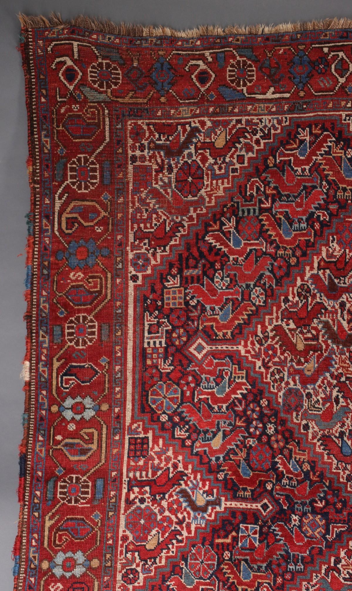 A SOUTHWEST PERSIAN KAMSEH AREA RUG CIRCA 1890