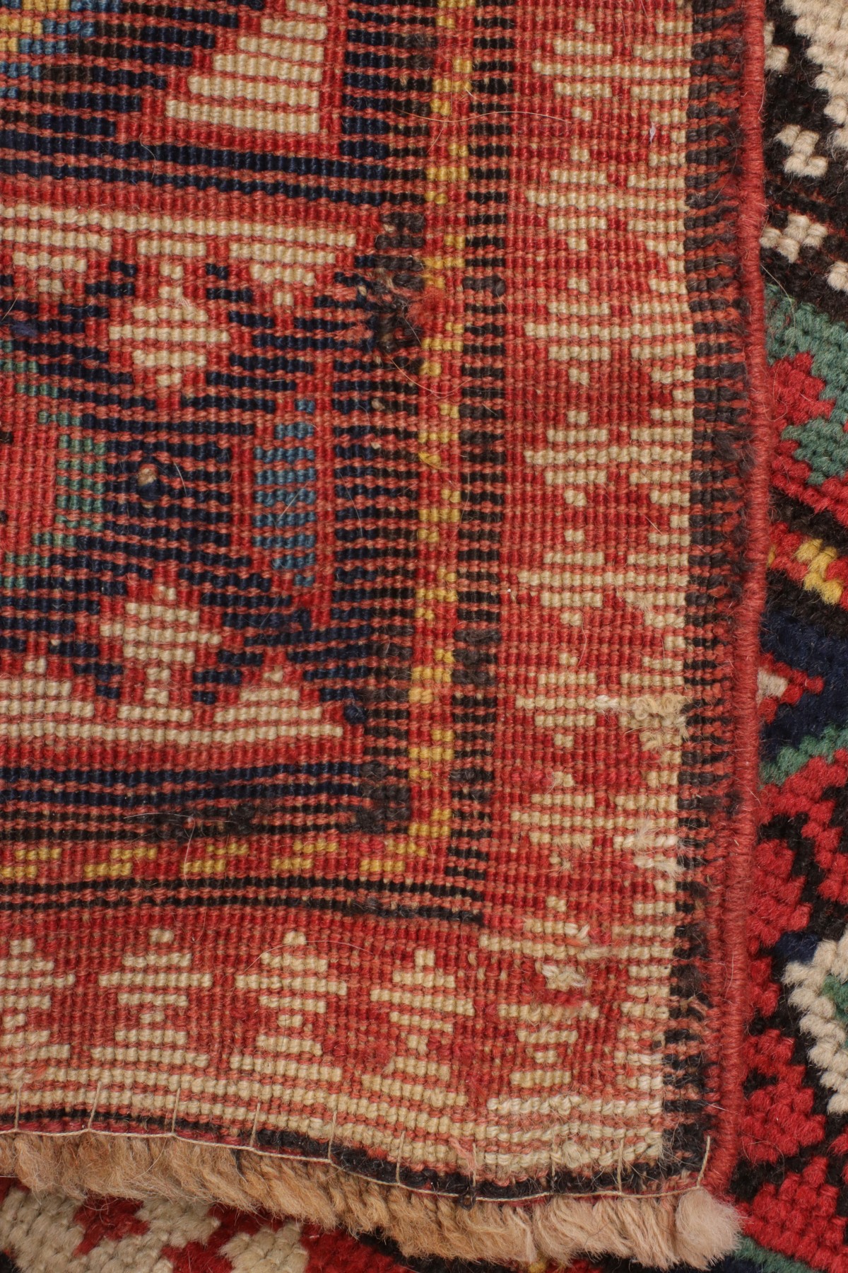 AN ANTIQUE MOGHAN CAUCASIAN LONG RUN CARPET CIRCA 1880