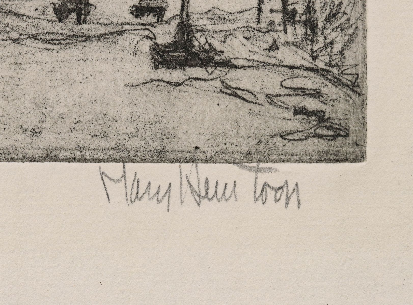 MARY HUNTOON (1896-1970) PENCIL SIGNED WPA ETCHING