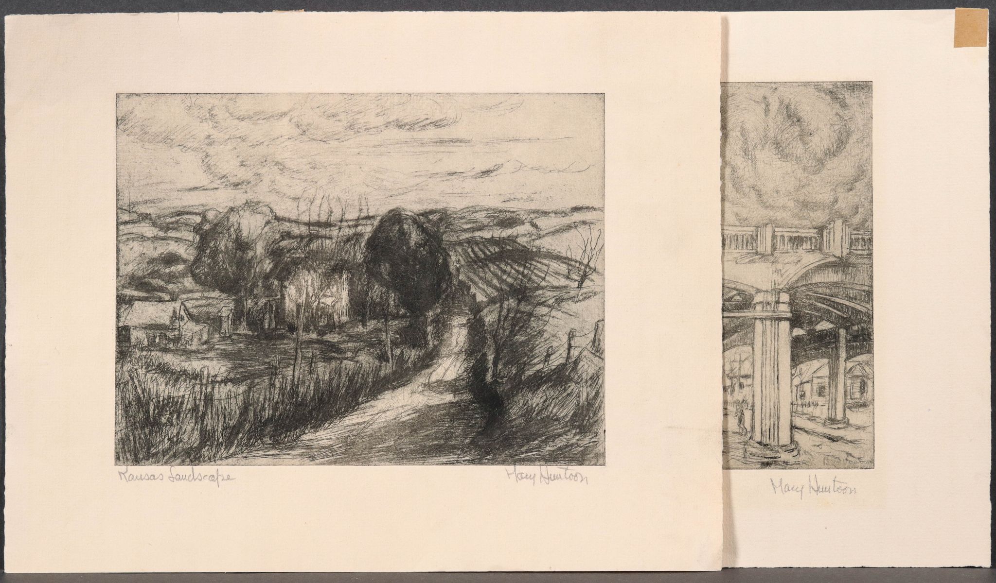 MARY HUNTOON (1896-1970) PENCIL SIGNED WPA ETCHINGS