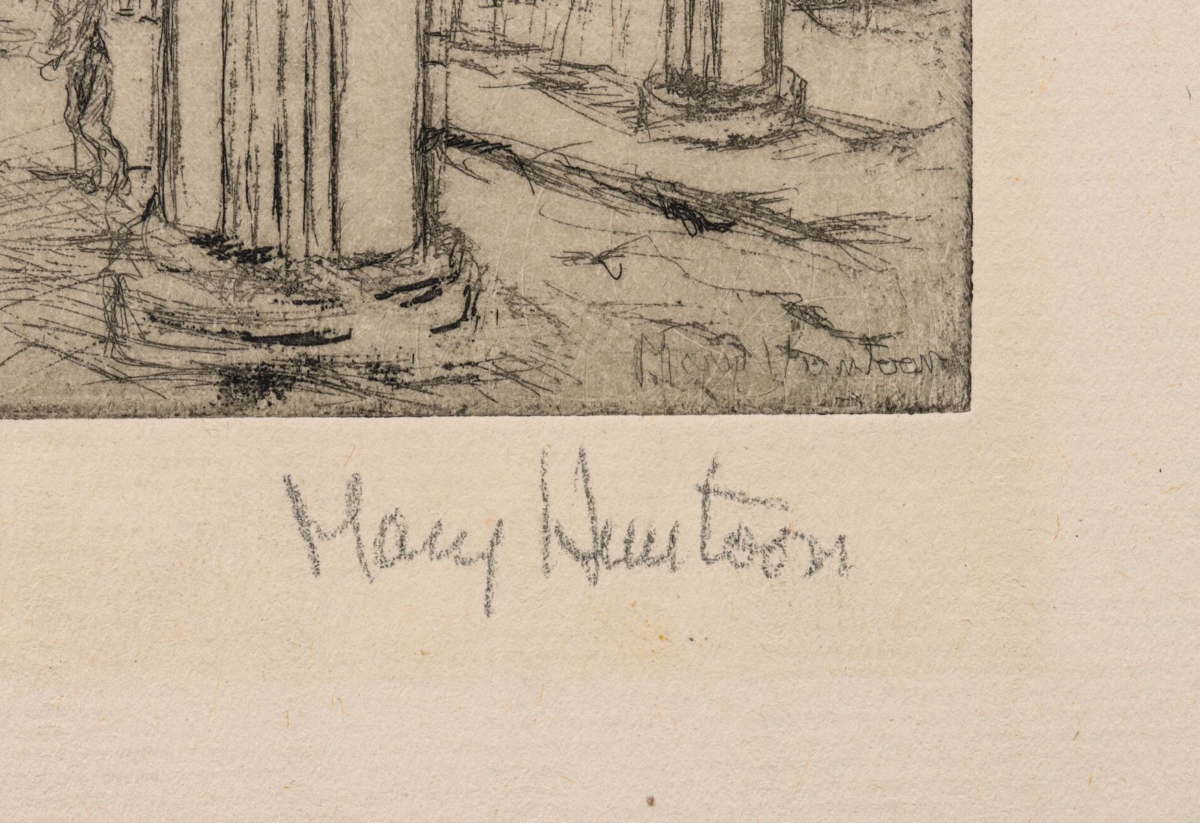 MARY HUNTOON (1896-1970) PENCIL SIGNED WPA ETCHINGS