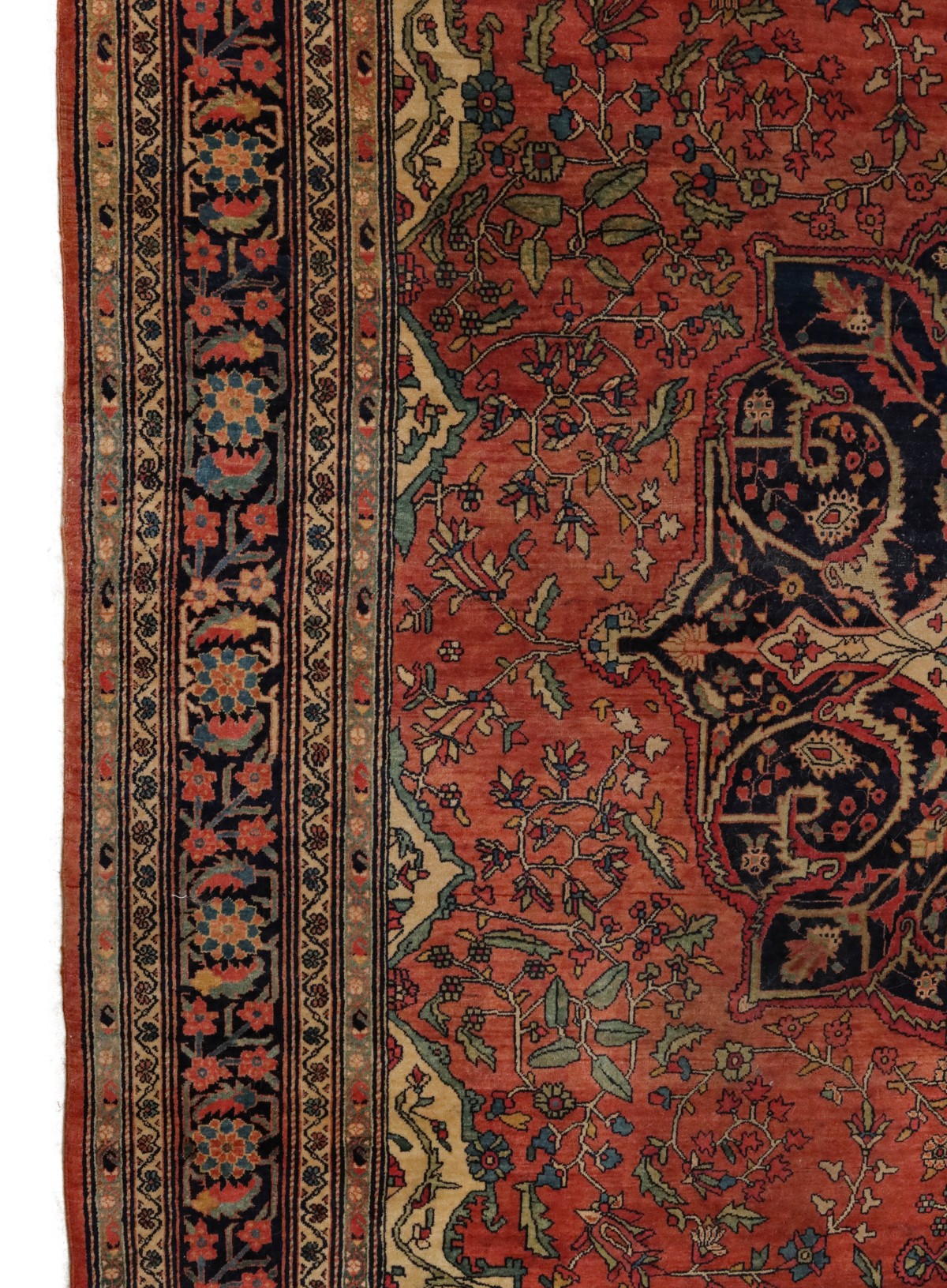 A PERSIAN SAROUK ROOM SIZE RUG WITH MEDALLION CIRCA 1900