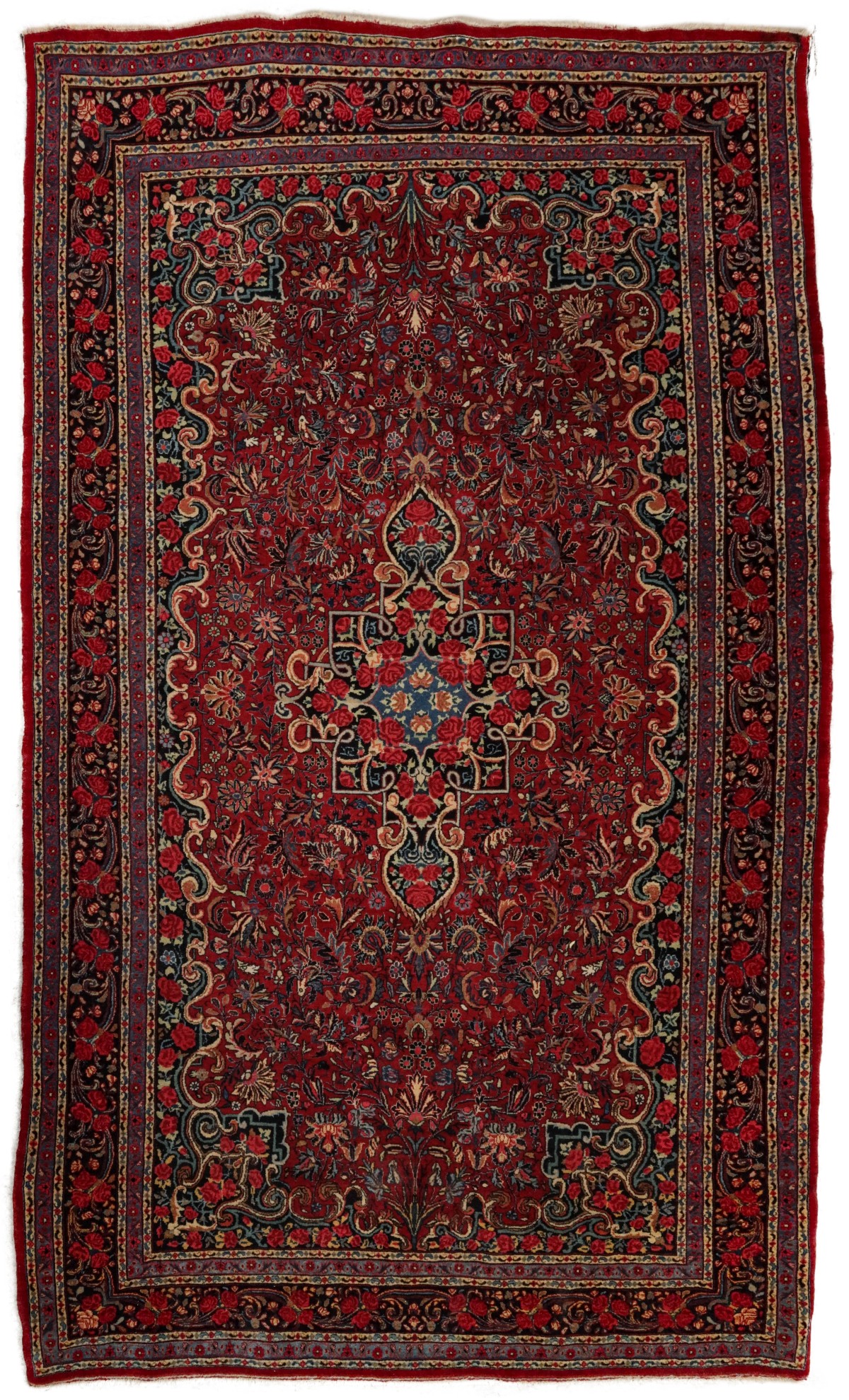 A PERSIAN BIJAR CARPET WITH ROSES CIRCA 1920