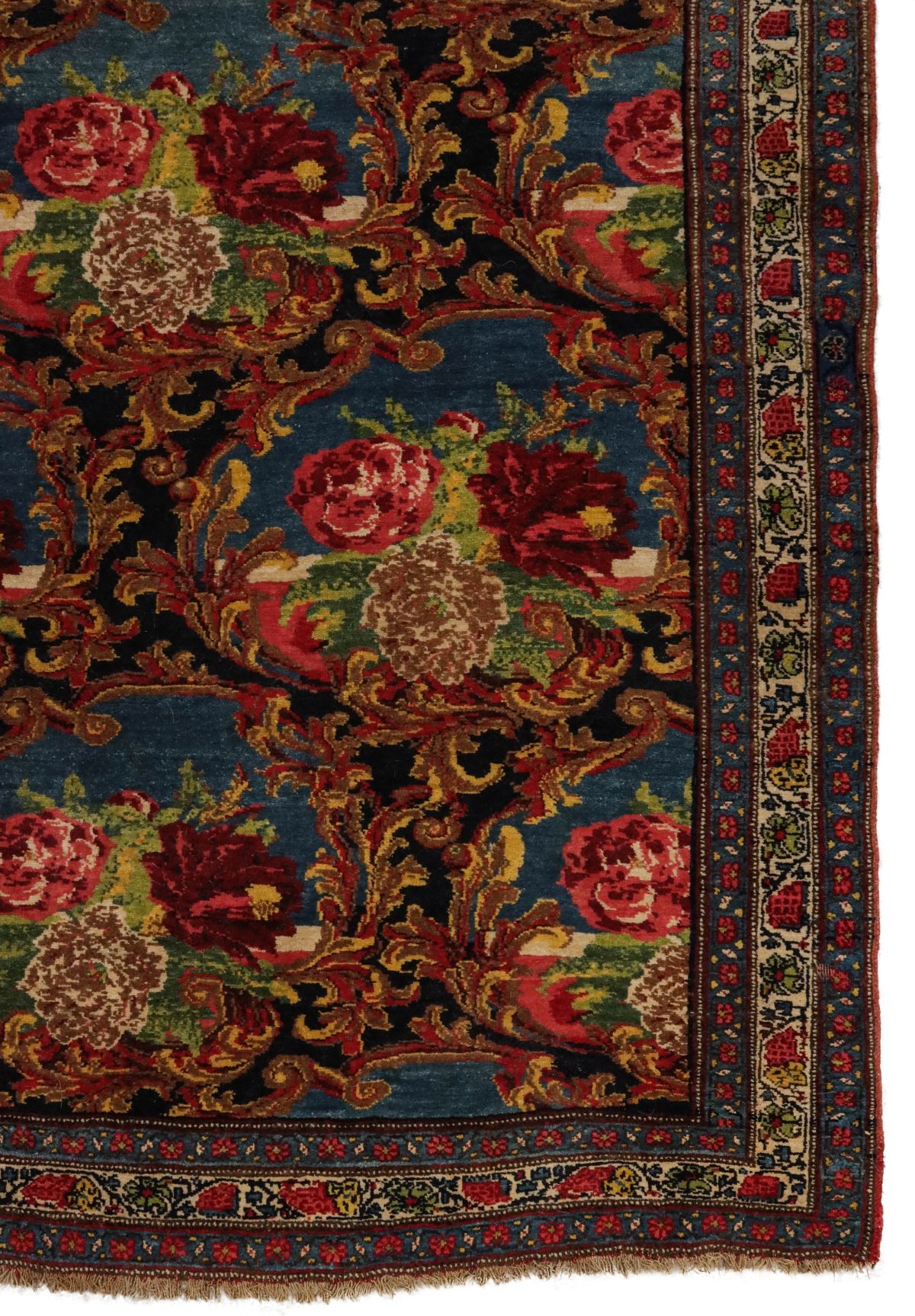 A PERSIAN BIJAR CARPET WITH FLORAL SPRAYS CIRCA 1900