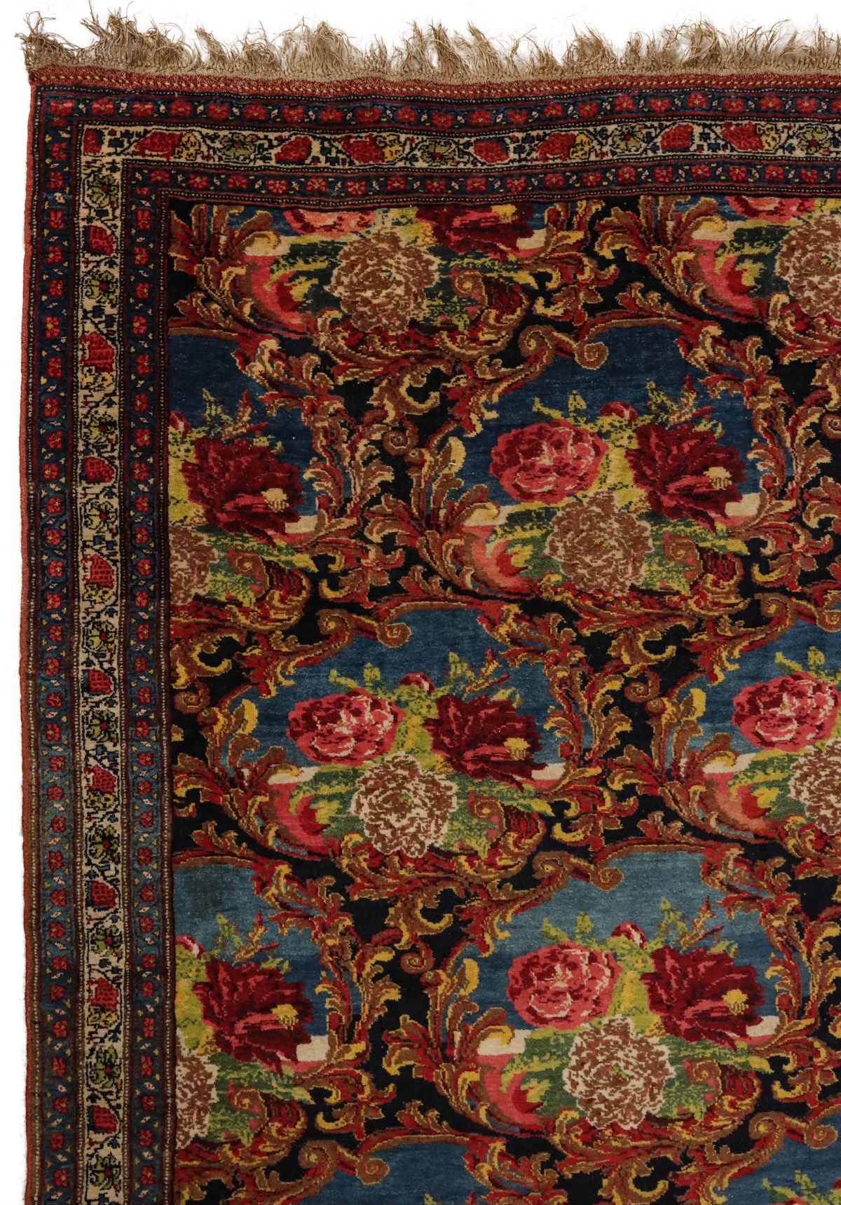 A PERSIAN BIJAR CARPET WITH FLORAL SPRAYS CIRCA 1900