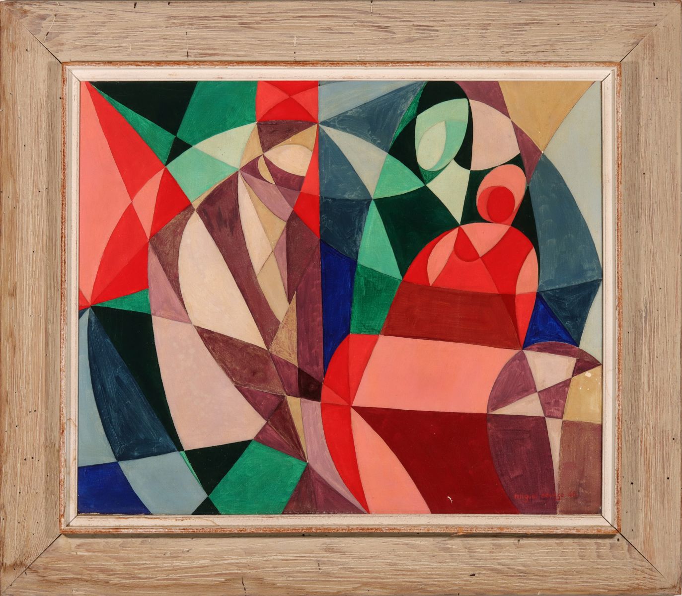 MIGUEL DEVEZE (1909-c. 1994) 1948 CUBIST OIL ON CANVAS