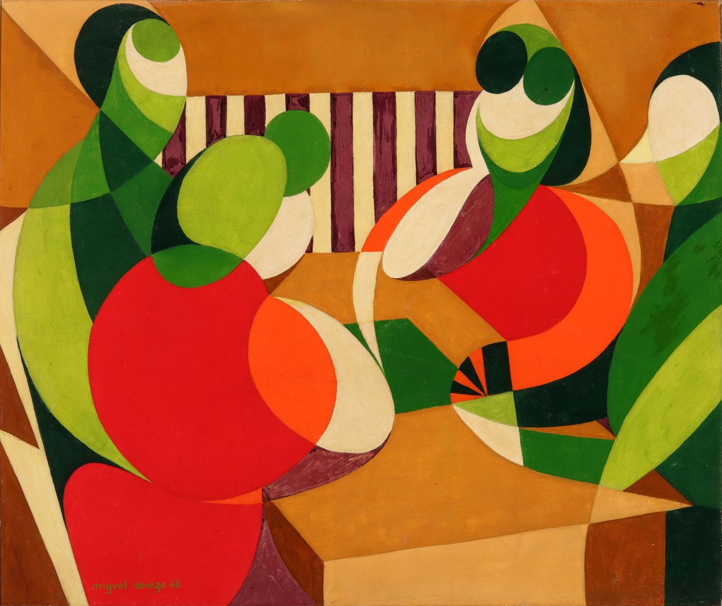 MIGUEL DEVEZE (1909-c. 1994) CUBIST OIL ON CANVAS