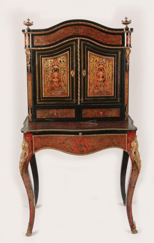 A 19TH CENTURY FRENCH BOULLE-STYLE BUREAU DE DAME