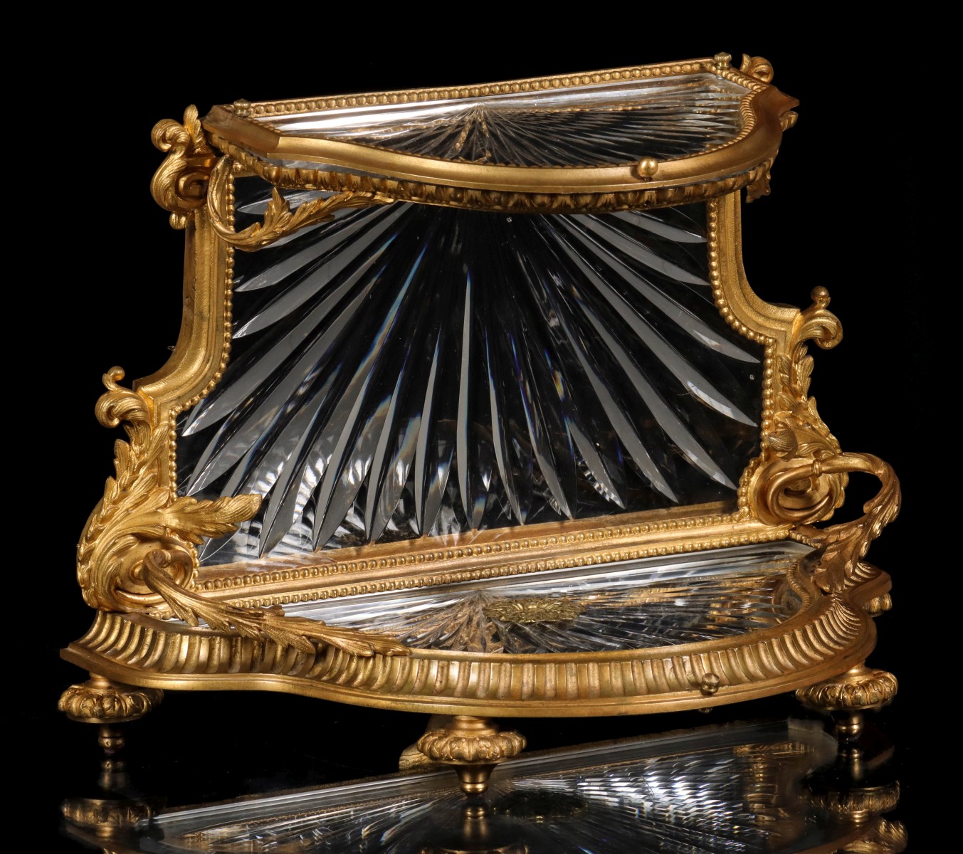 A FINE LOUIS XVI STYLE GILT BRONZE AND CRYSTAL TANTALUS