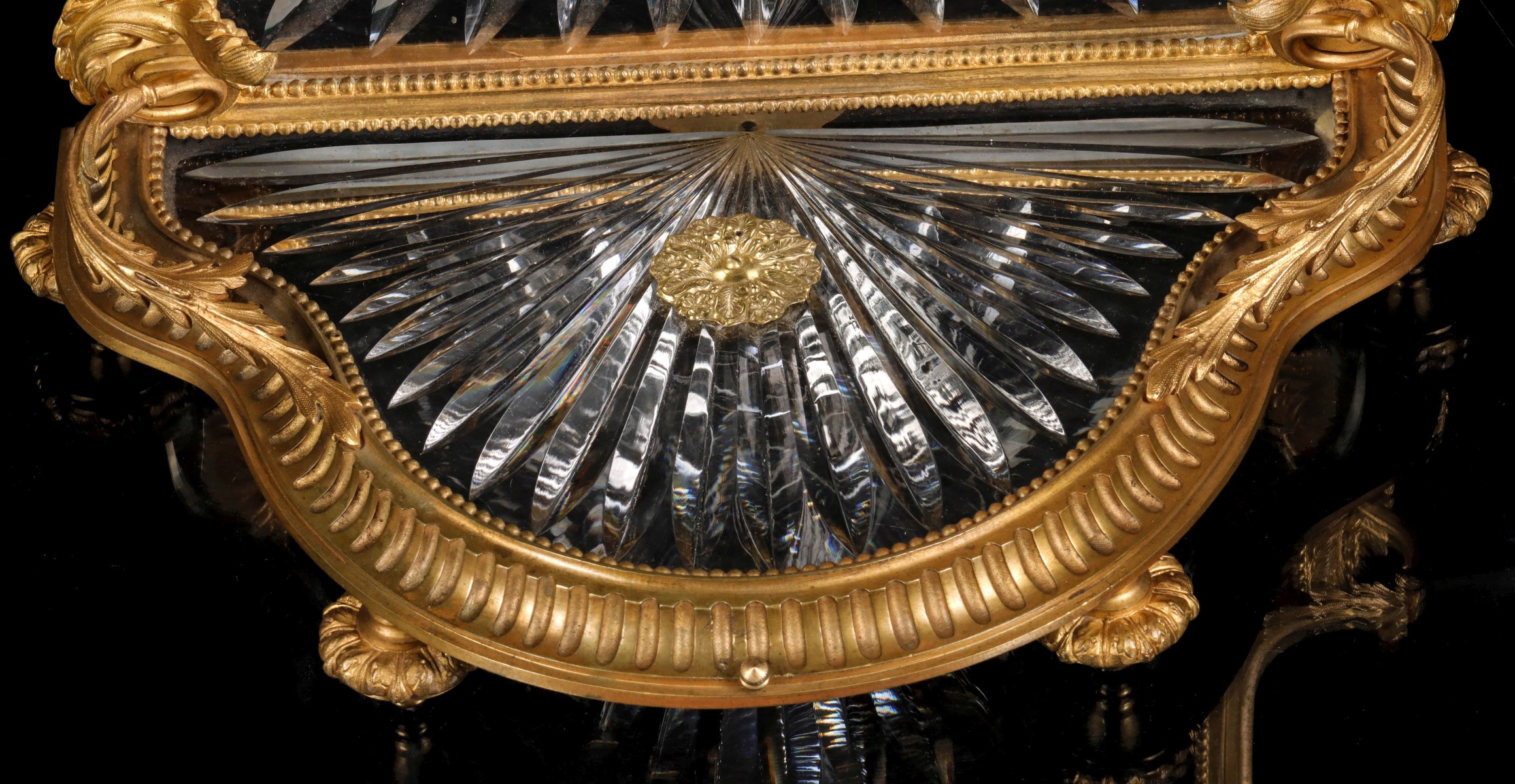 A FINE LOUIS XVI STYLE GILT BRONZE AND CRYSTAL TANTALUS