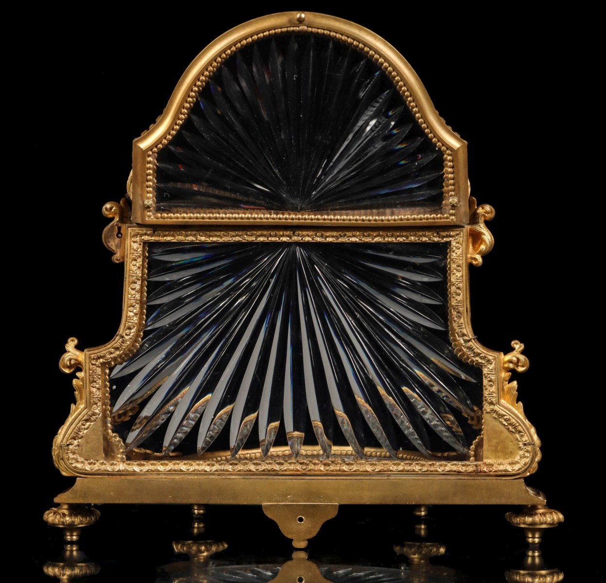 A FINE LOUIS XVI STYLE GILT BRONZE AND CRYSTAL TANTALUS