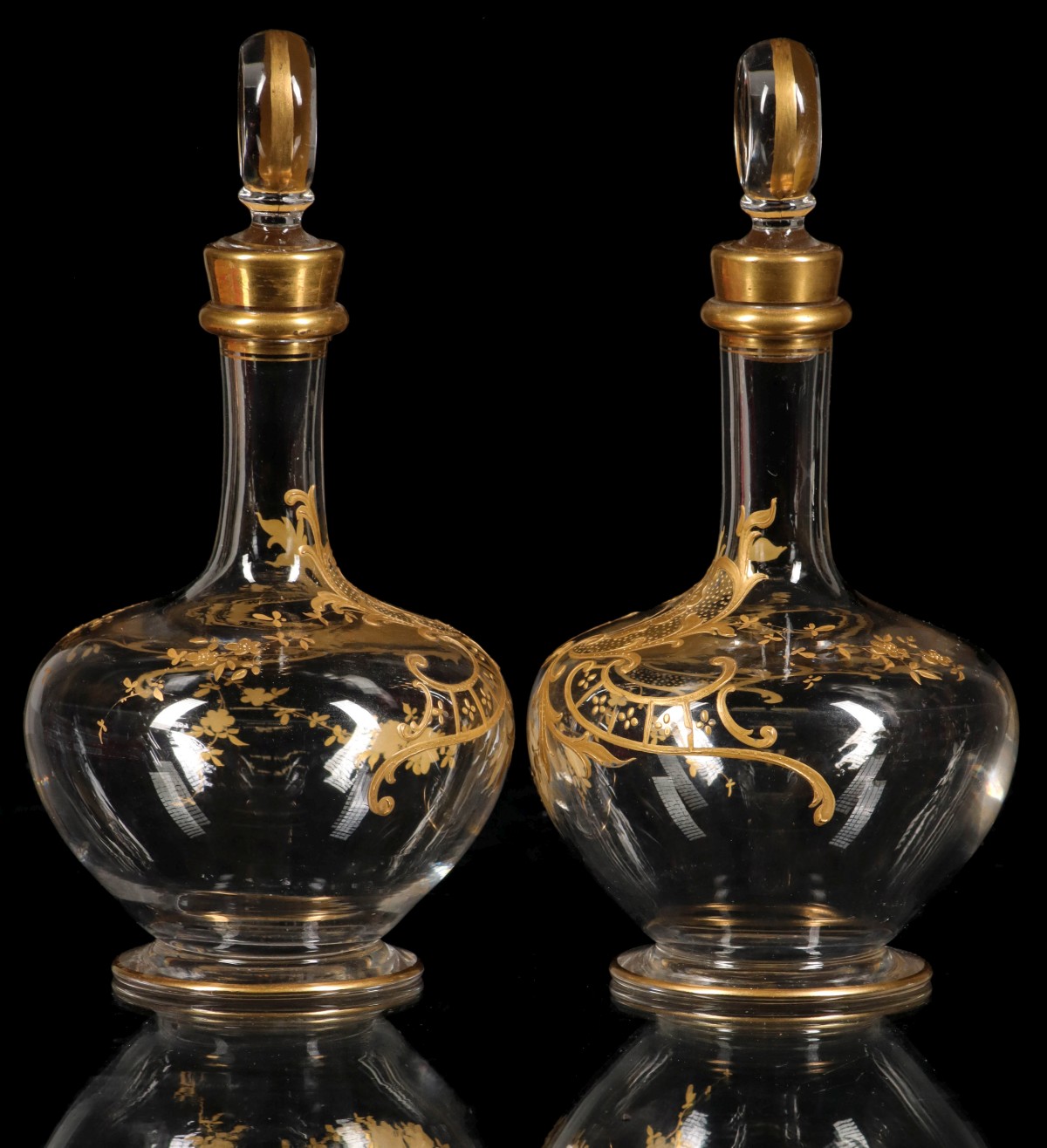 A FINE LOUIS XVI STYLE GILT BRONZE AND CRYSTAL TANTALUS