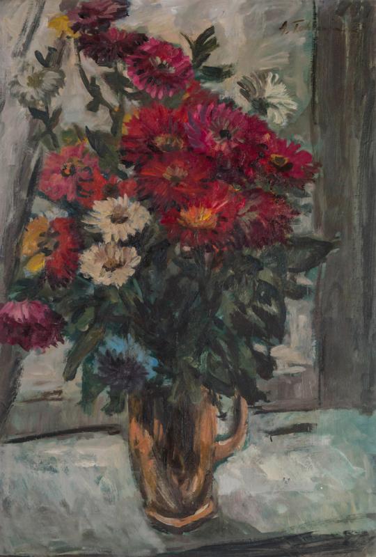 AN OIL ON CANVAS STILL LIFE SIGNED 'A. TCHERNAJAWSKI'