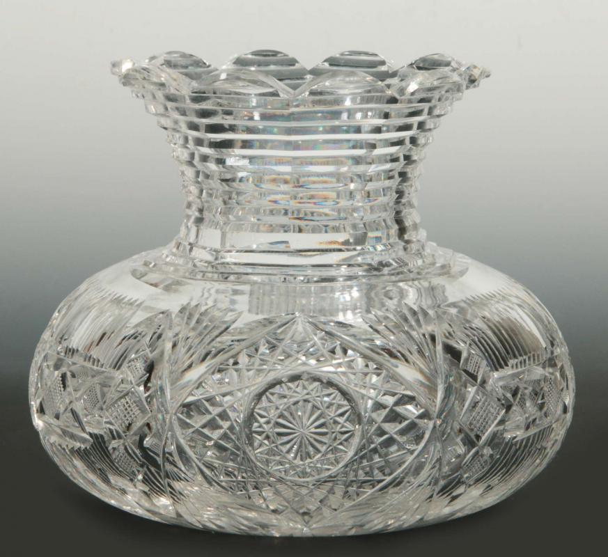 AN AMERICAN BRILLIANT PERIOD CUT GLASS VASE