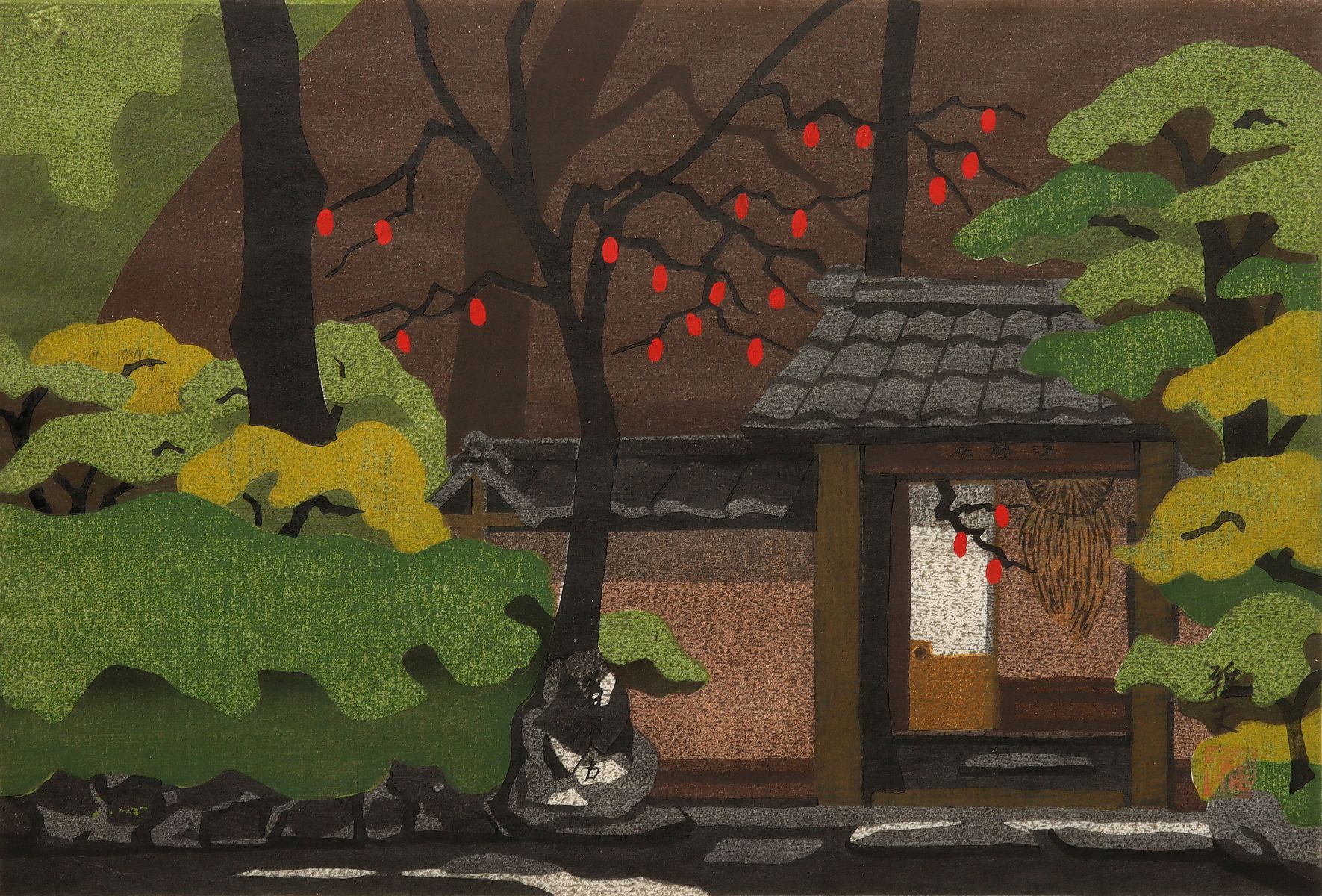 MASAO IDO (BORN 1945) WOODBLOCK PRINT IN TEN COLORS