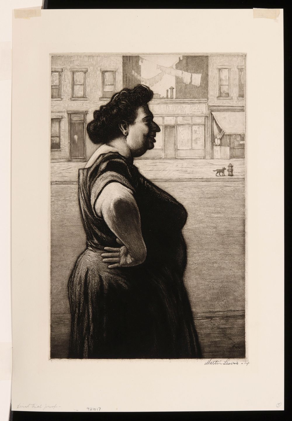 MARTIN LEWIS (1881-1962) PENCIL SIGNED AQUATINT ETCHING