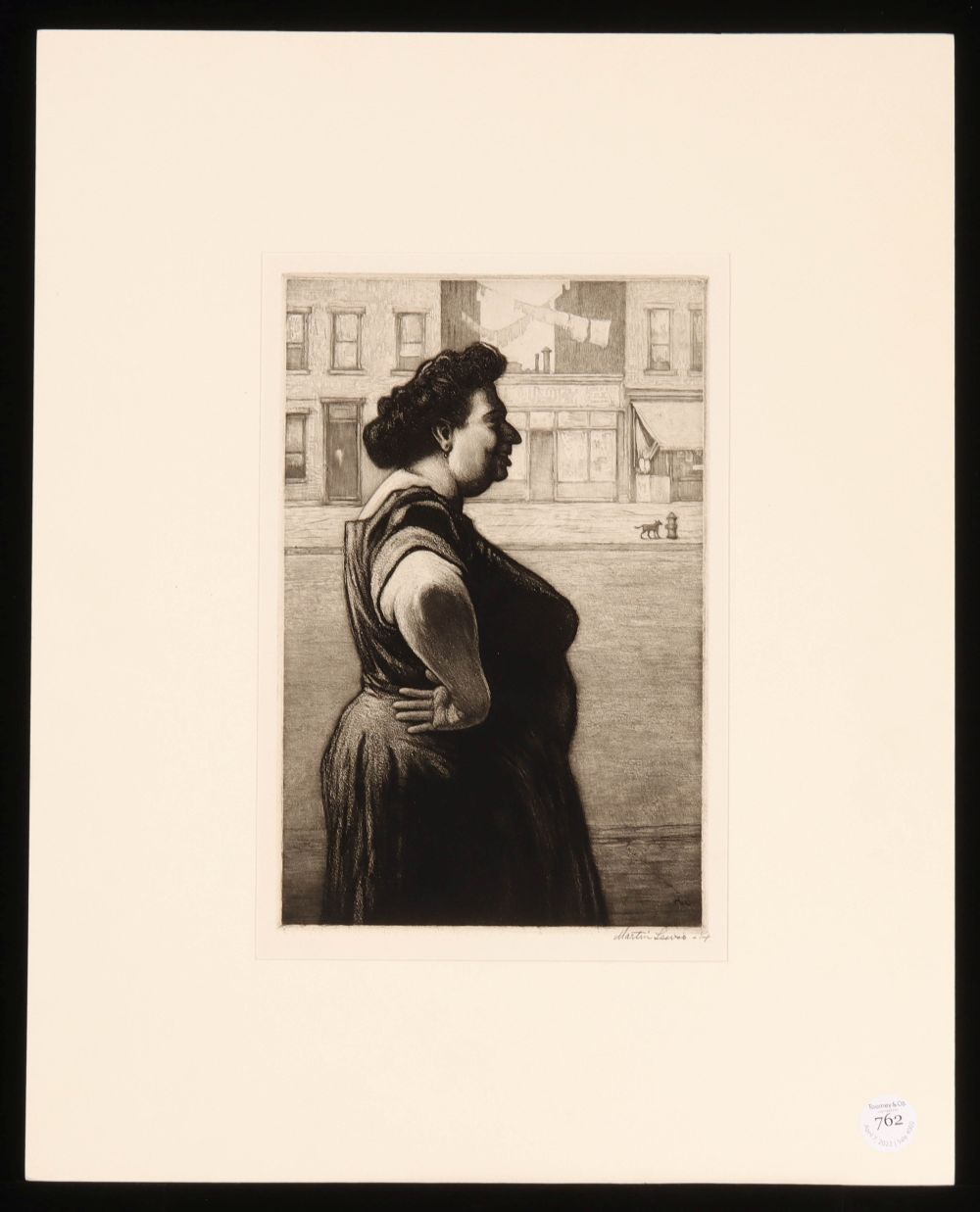 MARTIN LEWIS (1881-1962) PENCIL SIGNED AQUATINT ETCHING