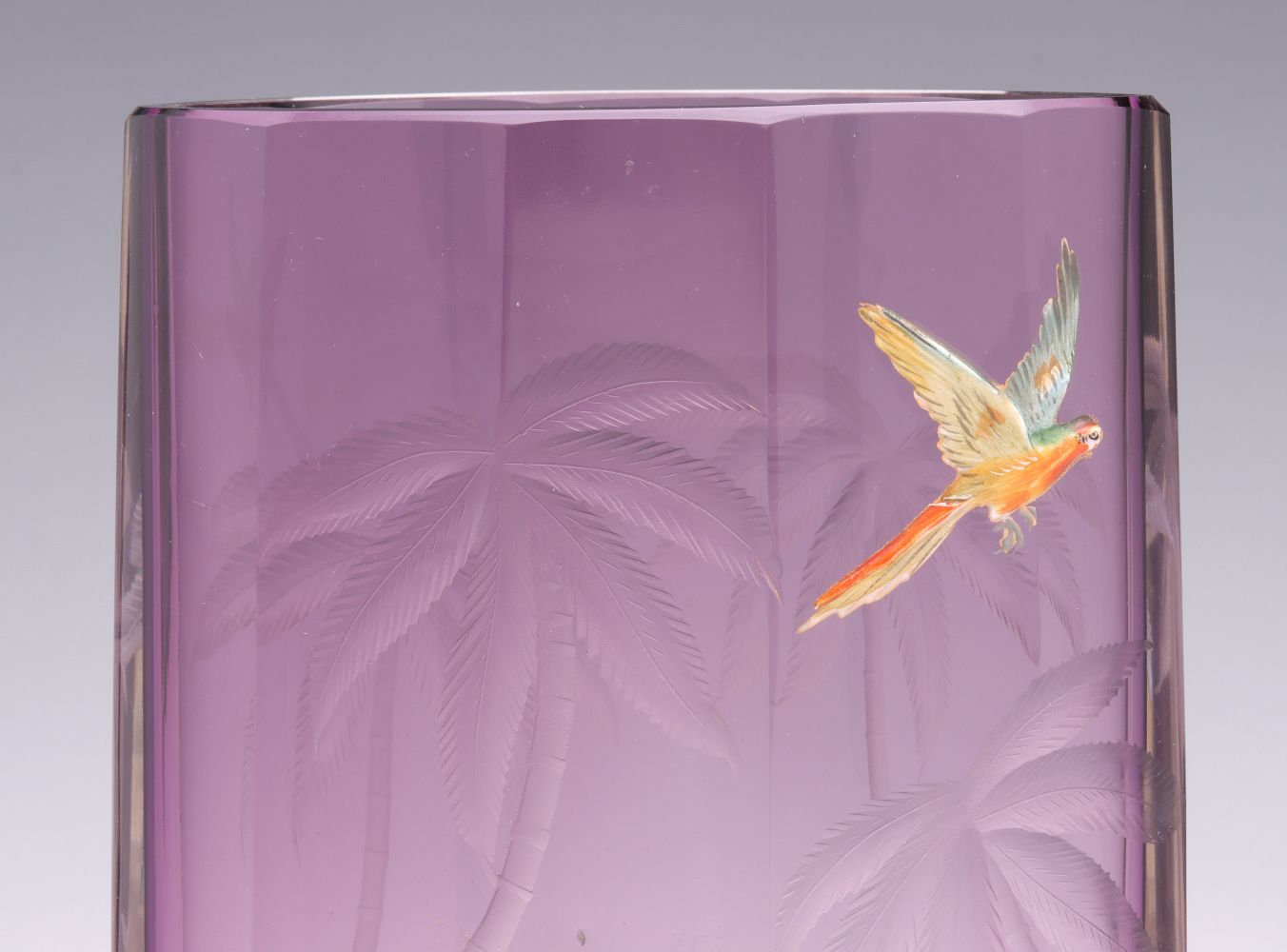 A RARE MOSER VASE WITH TIGERS, EX-KLABIN COLLECTION